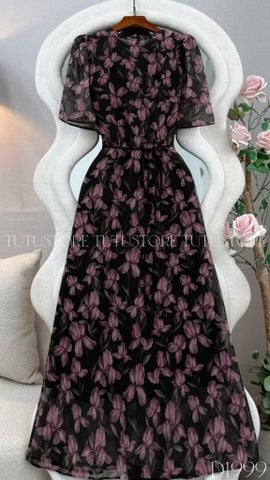 Đầm Thiết Kế Cổ Tròn Dáng Đuôi Cá Nhẹ Hoa Nhí Đi Tiệc TuTu Store Mã D1999