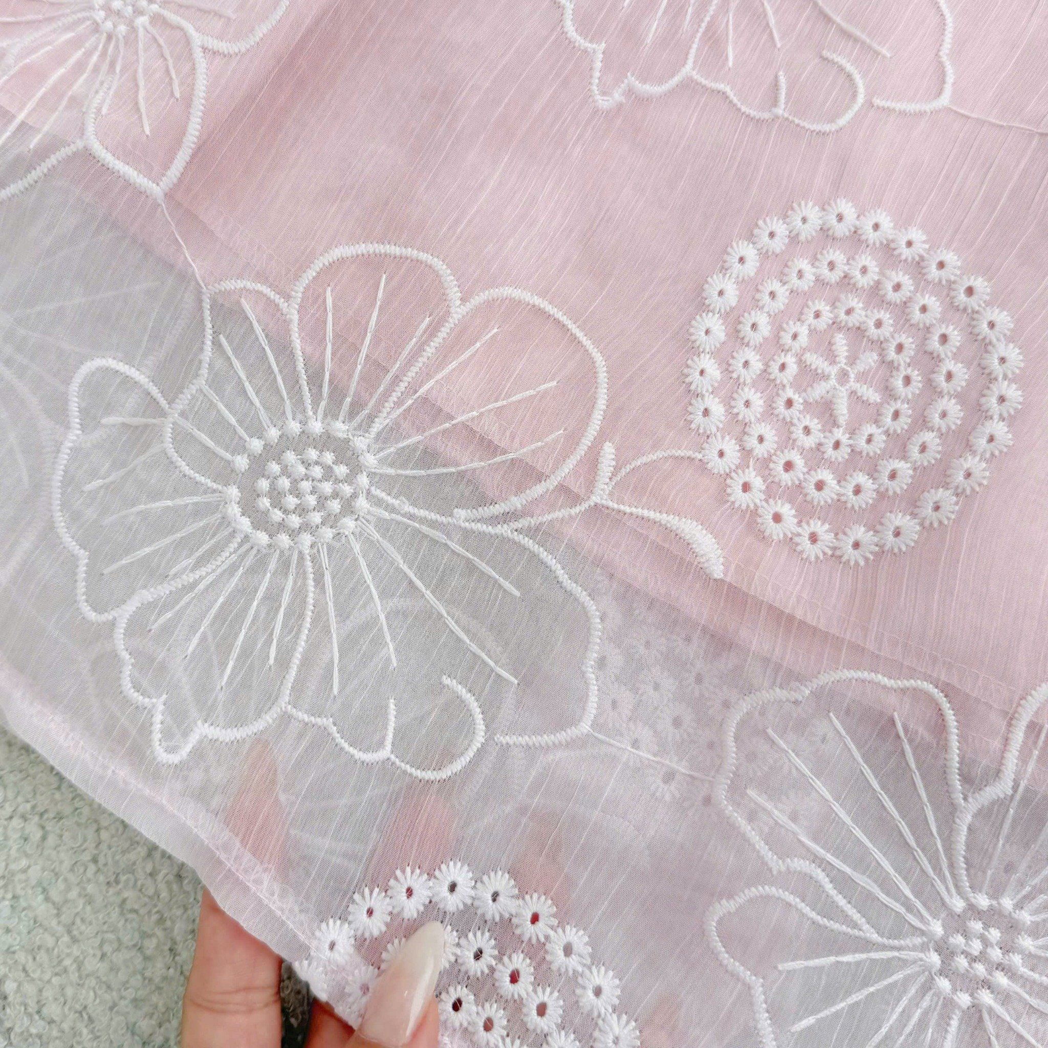 Đầm Tơ Thêu Cổ Sơ Mi Thiết Kế TuTu Store Phù Hợp Đi Chơi Dành Cho Nữ - Mã D1437