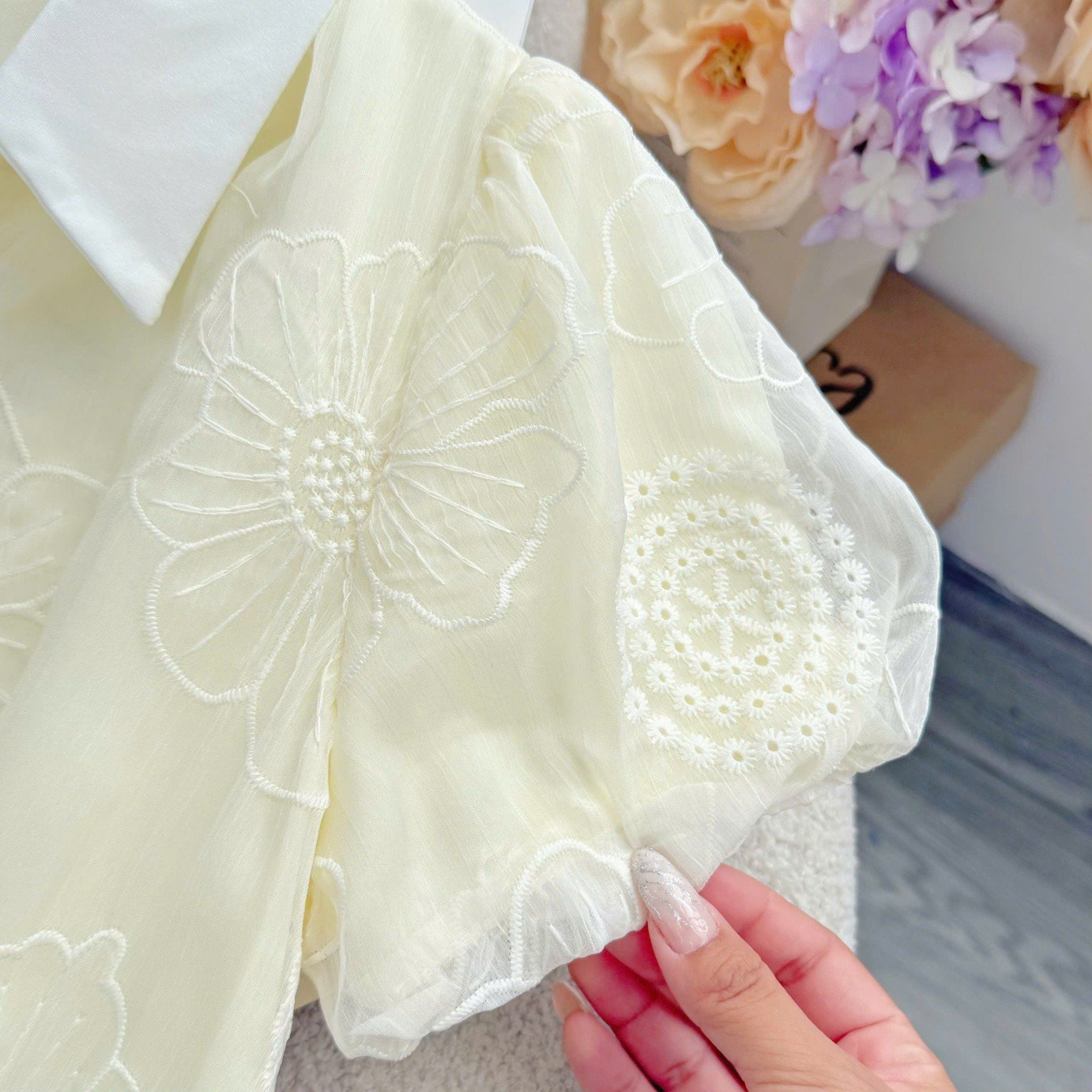 Đầm Tơ Thêu Cổ Sơ Mi Thiết Kế TuTu Store Phù Hợp Đi Chơi Dành Cho Nữ - Mã D1437