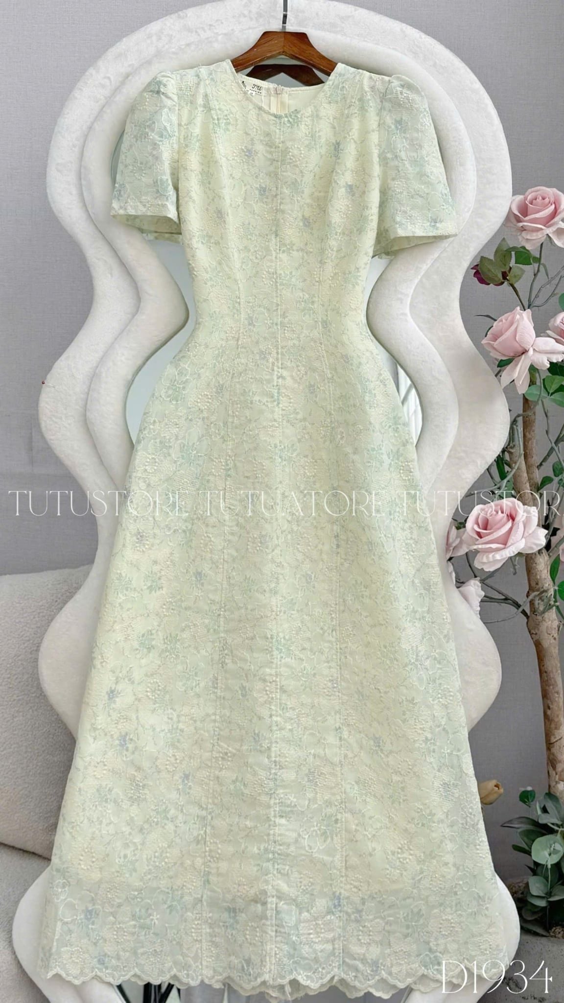 Đầm Thiết Kế Cổ Tròn Dáng A Dài Đầm Đi Tiệc TuTu Store Mã D1934