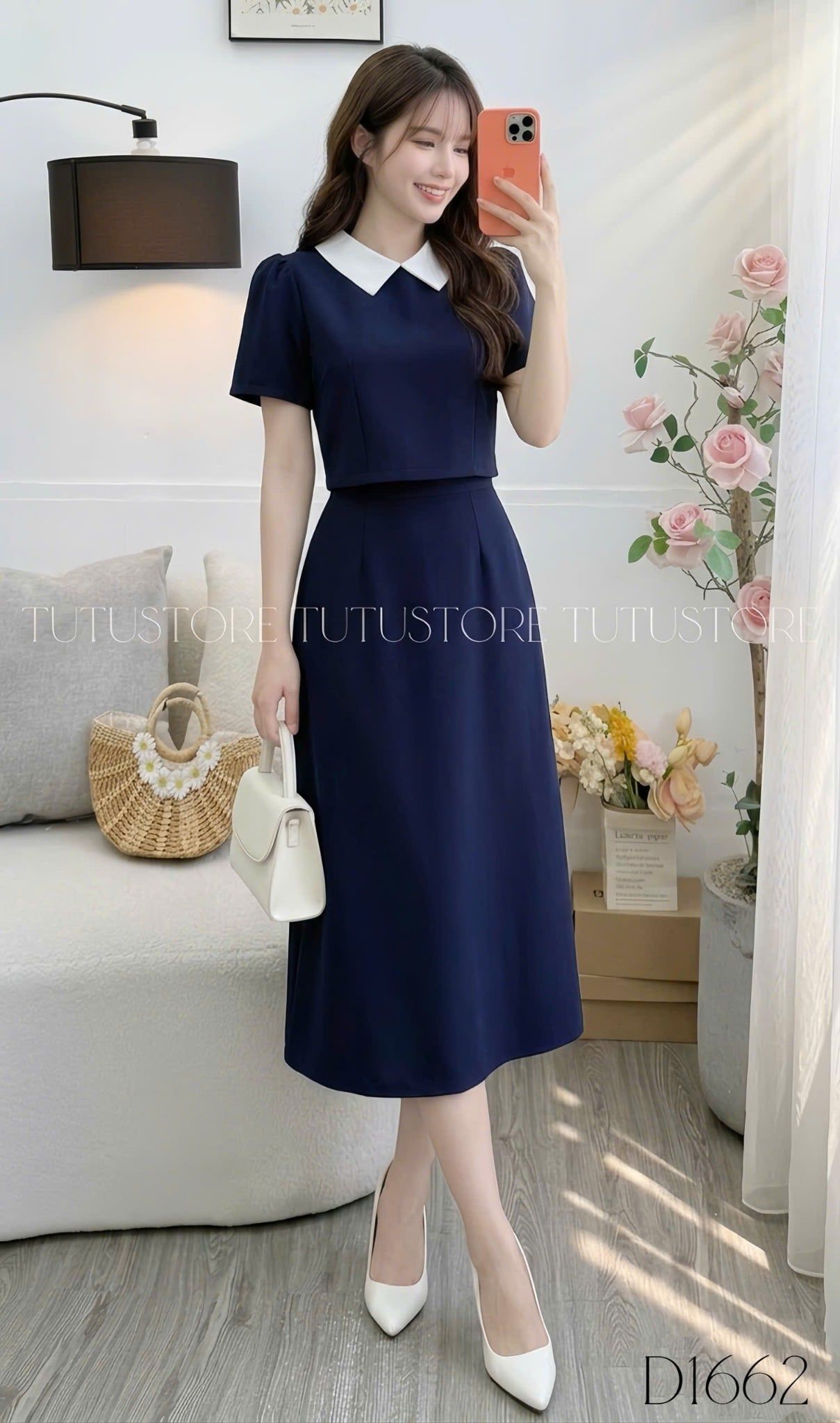 Đầm Liền Thiết Kế Cổ Tròn Công Sở TuTu Store Mã D1662