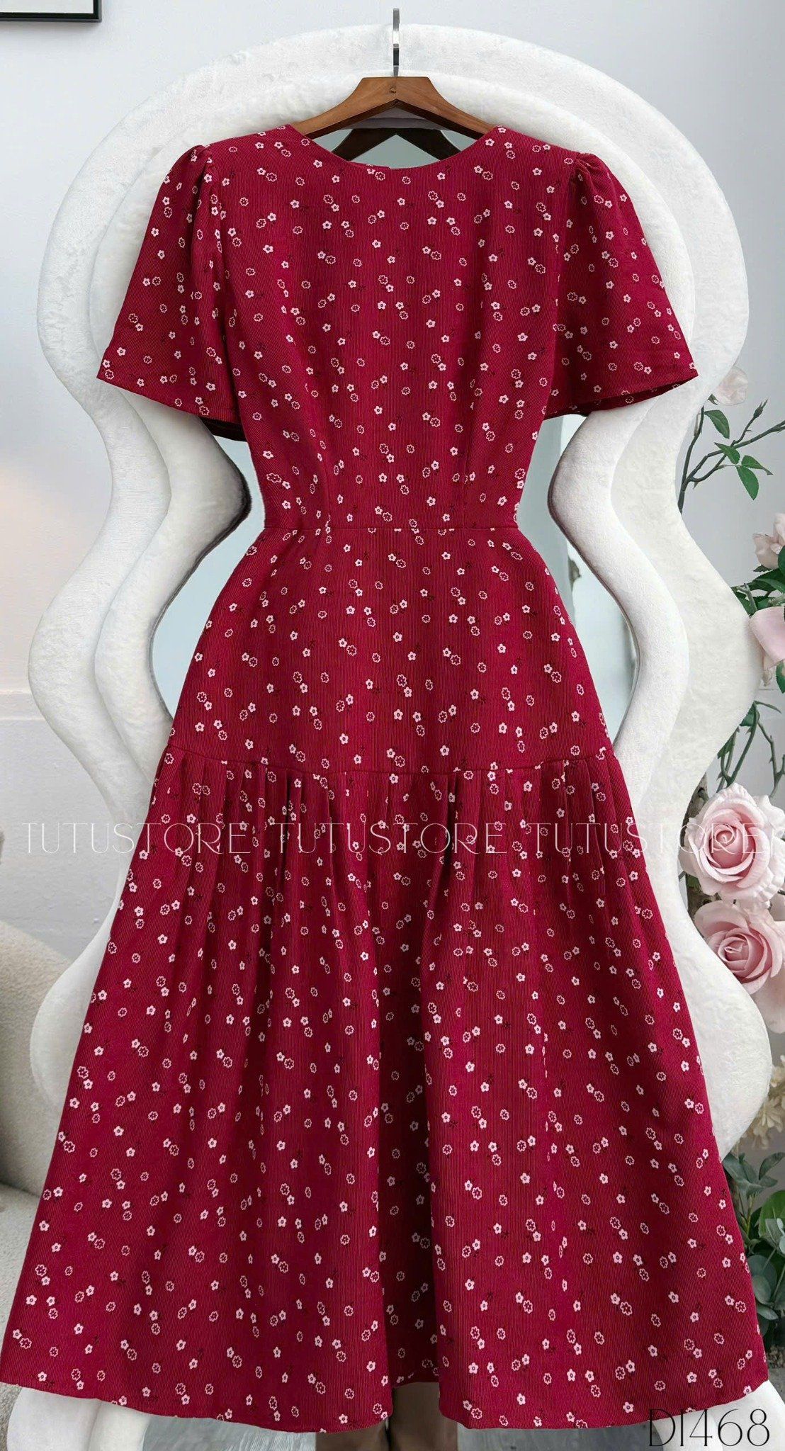 Đầm Nhung Tăm Thiết Kế TuTu Store Phù Hợp Đi Chơi Dành Cho Nữ - Mã D1468