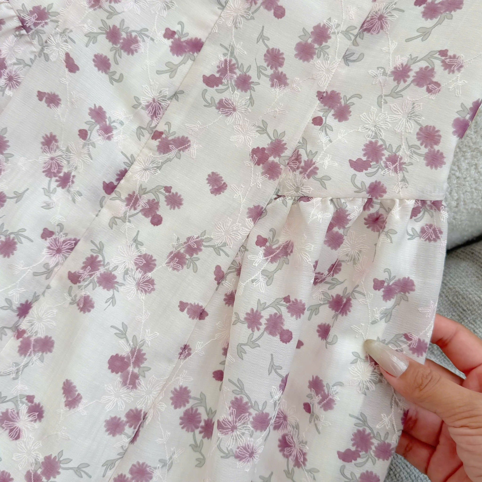 Đầm Hoa Thiết Kế Khóa Trước Dáng Xòe Tay Bí Bồng Xinh Đi Chơi TuTu Store Mã D1691