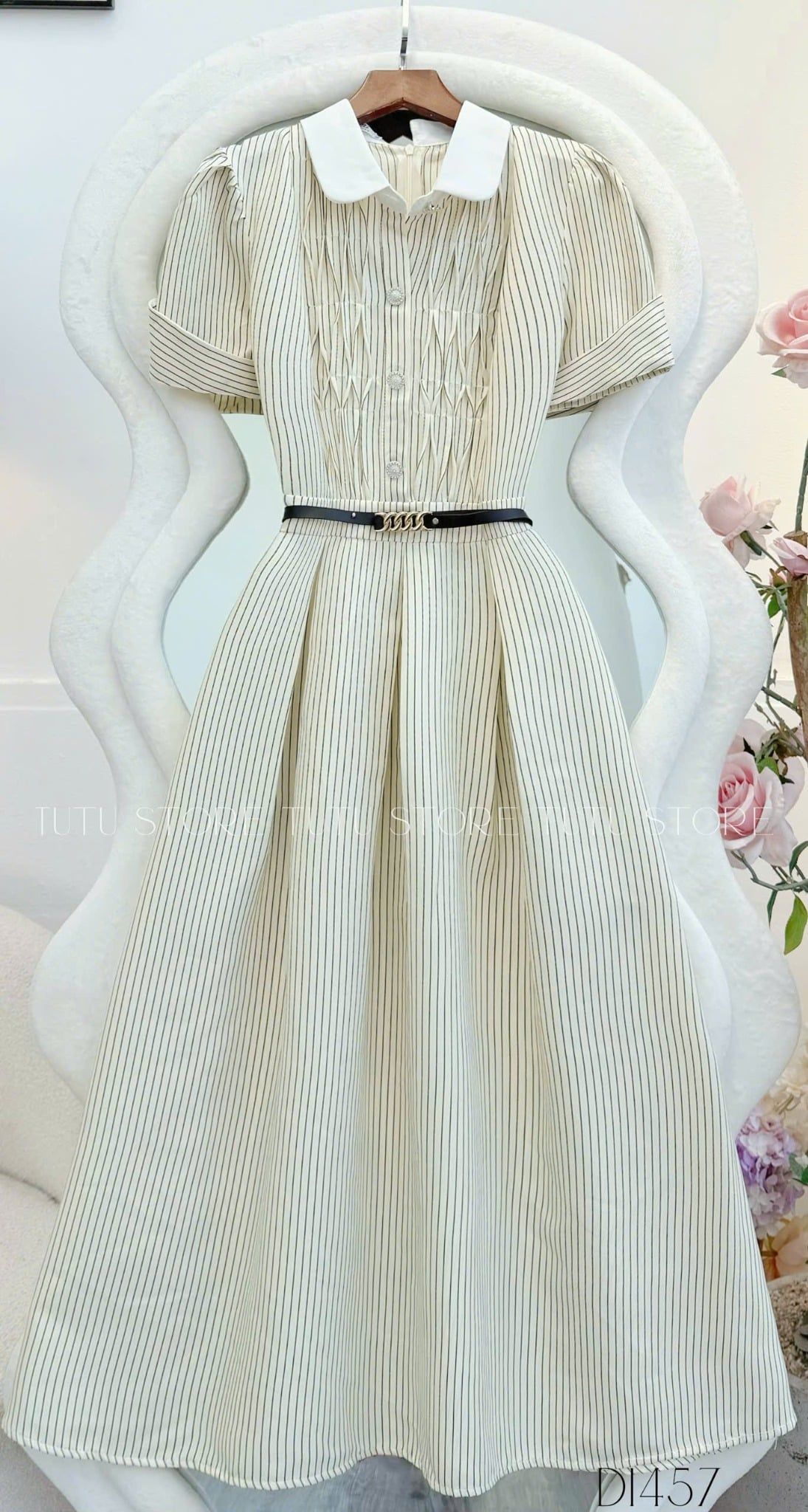 Đầm Bố Cotton Thiết Kế TuTu Store Phù Hợp Đi Tiệc Dành Cho Nữ - Mã D1457