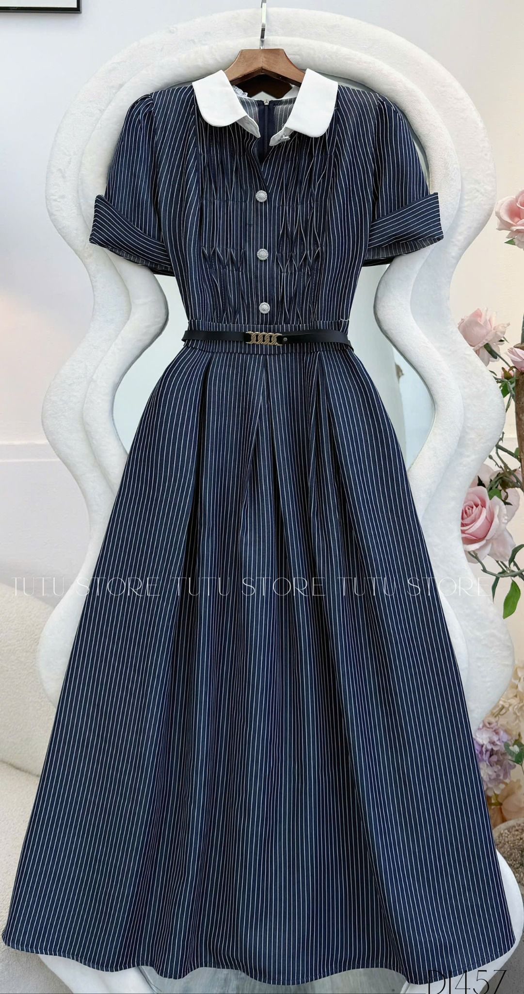 Đầm Bố Cotton Thiết Kế TuTu Store Phù Hợp Đi Tiệc Dành Cho Nữ - Mã D1457