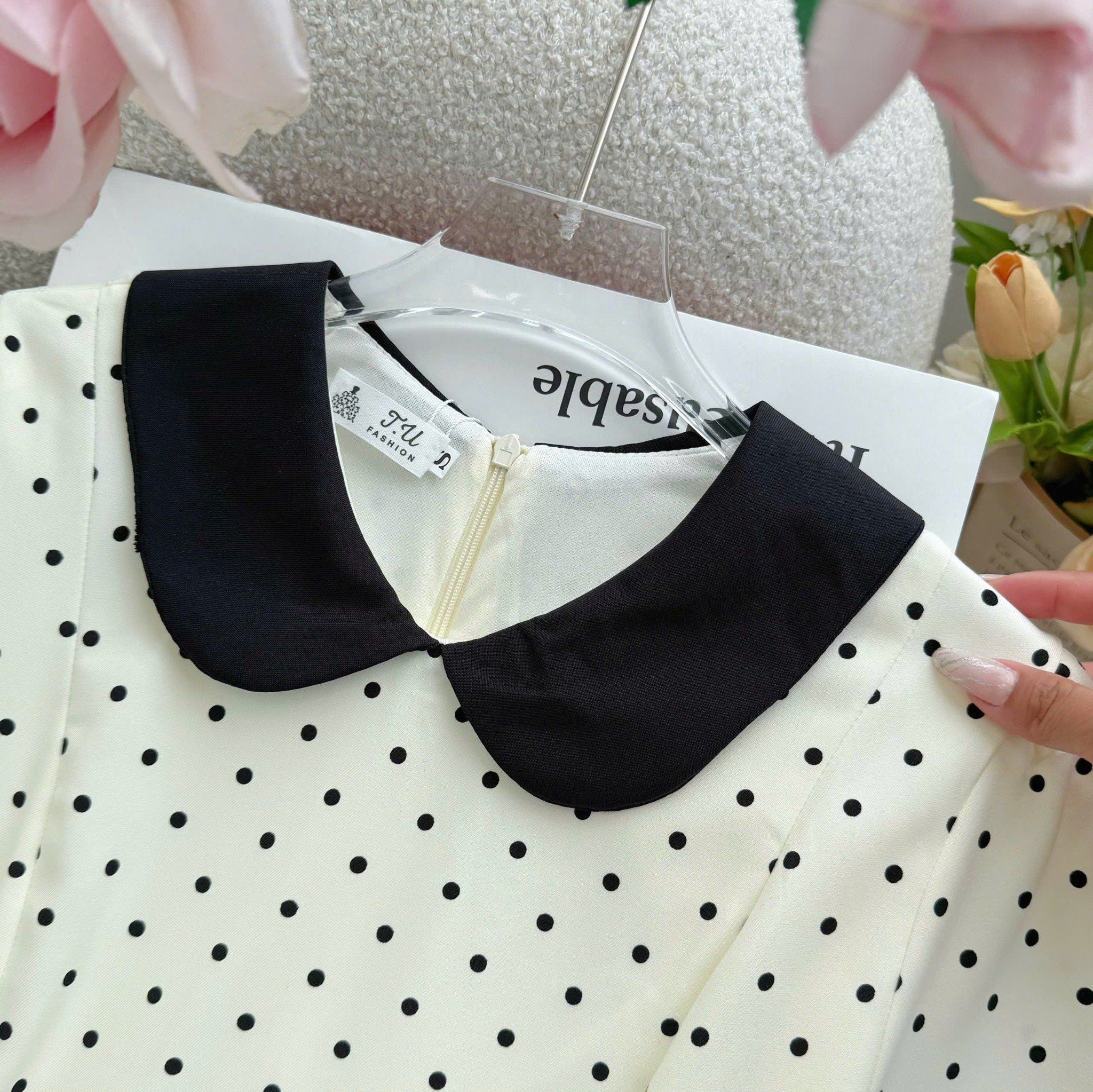 Đầm Bố Thái In Bi Thiết Kế TuTu Store Phù Hợp Công Sở Dành Cho Nữ - Mã D1445