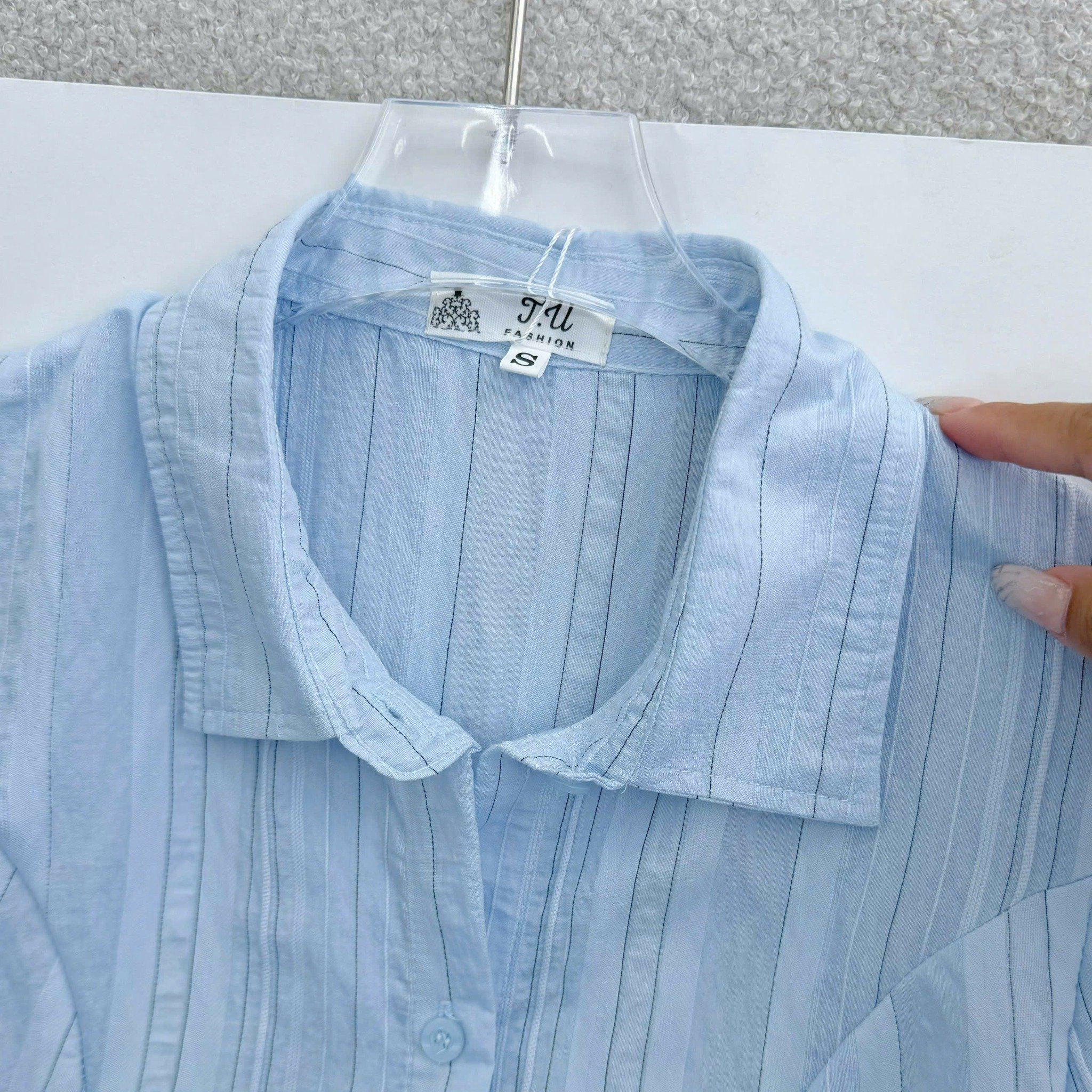 Áo Tơ Sọc Thiết Kế TuTu Store Phù Hợp Đi Làm Dành Cho Nữ - Mã A596