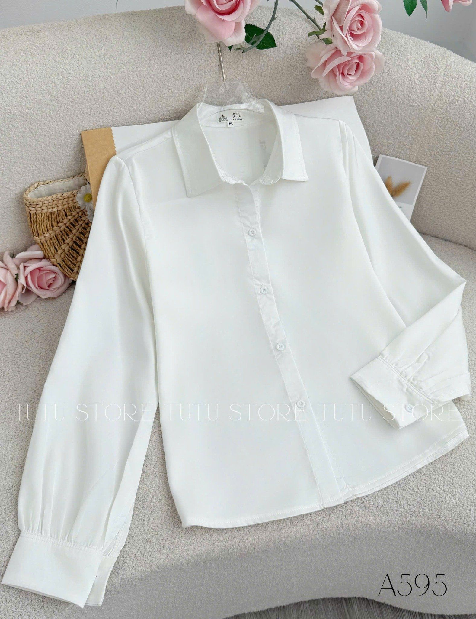 Áo Lụa Mango Thiết Kế TuTu Store Phù Hợp Công Sở Dành Cho Nữ - Mã A595