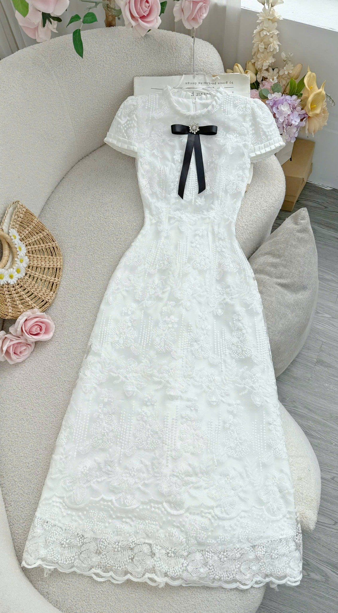 Đầm Ren Cotton Thiết Kế TuTu Store Phù Hợp Đi Tiệc Dành Cho Nữ - Mã D1416