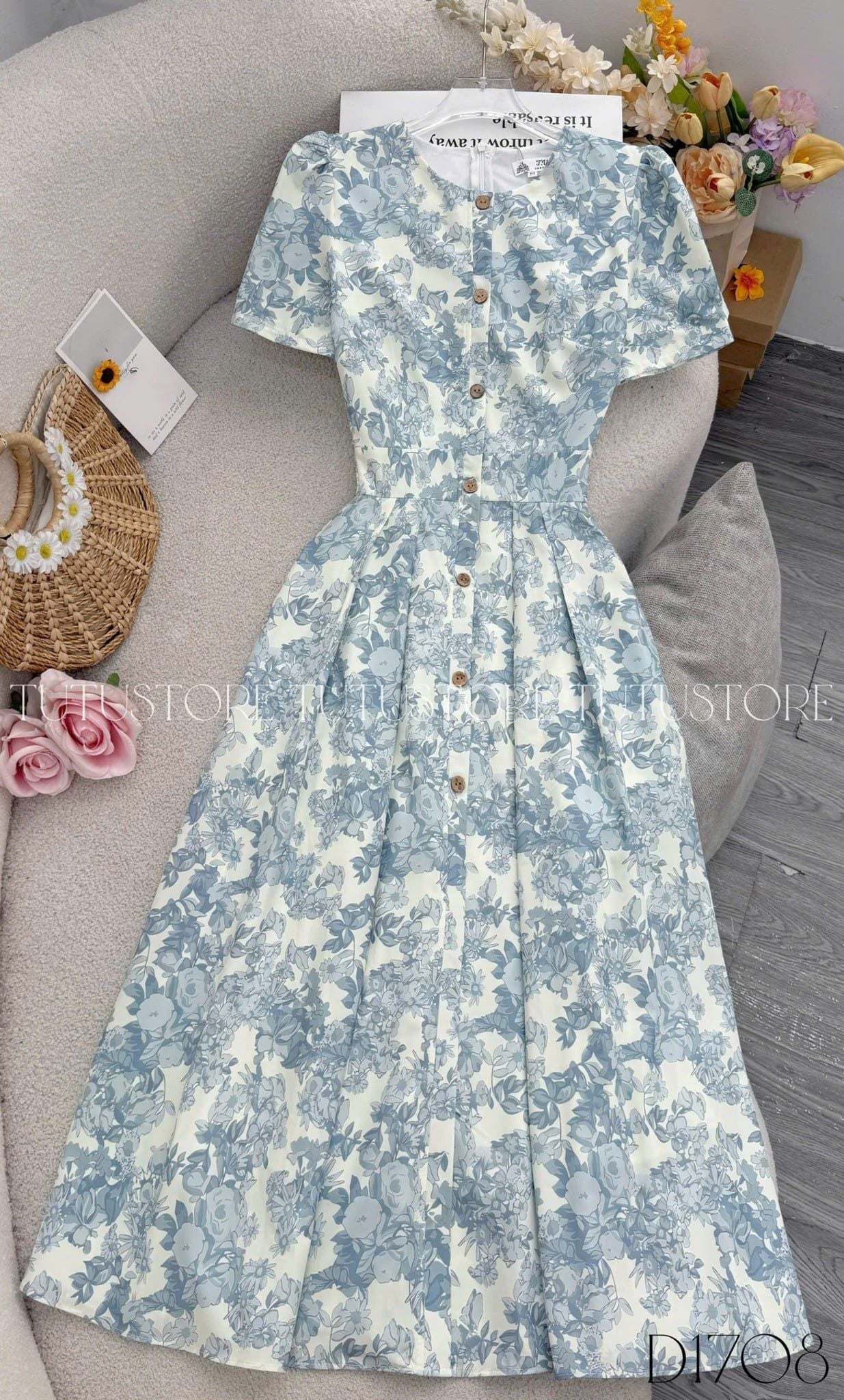 Đầm Thiết Kế Cổ Tròn Dáng Xòe Đi Chơi TuTu Store Mã D1708