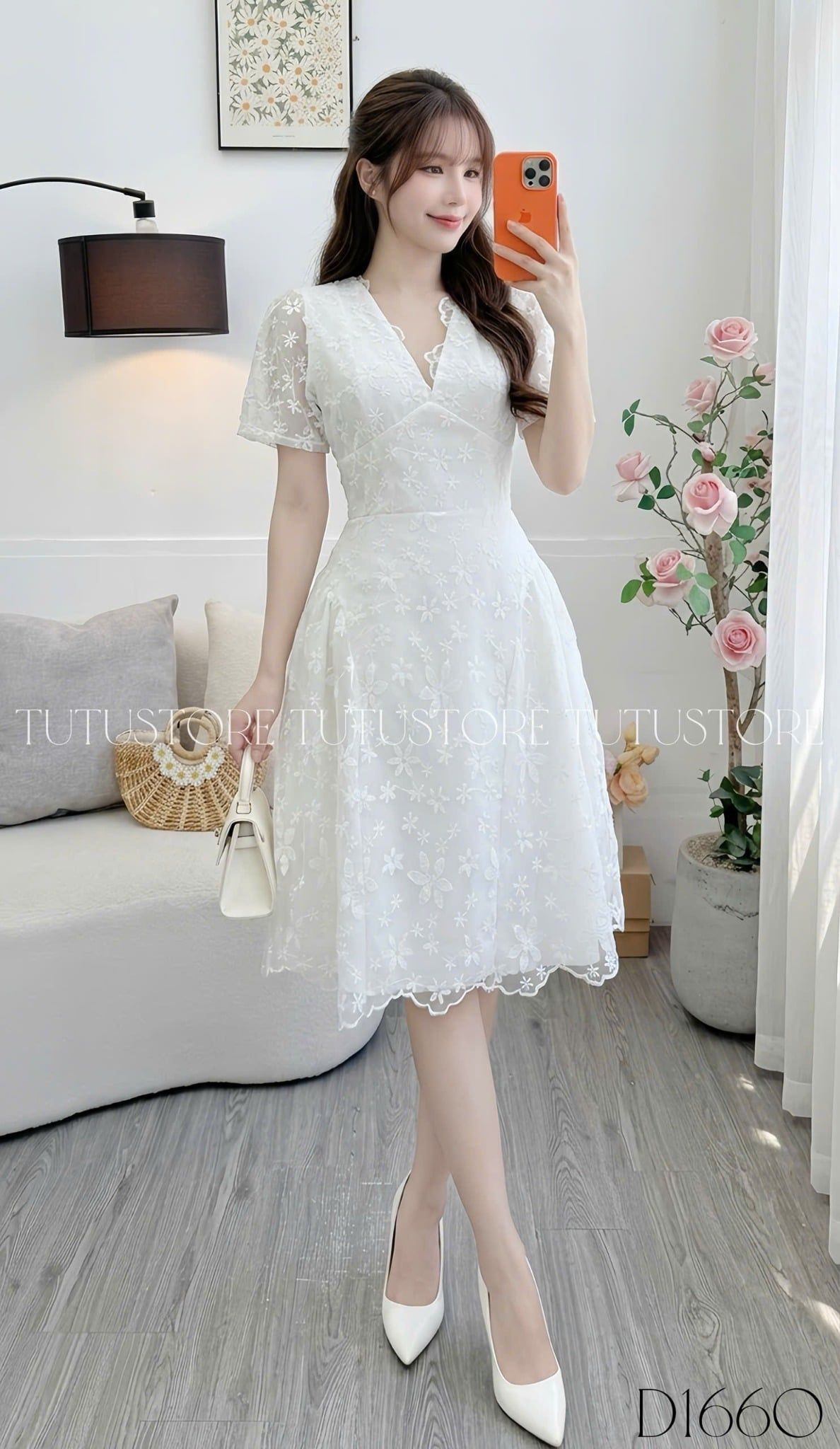 Đầm Thiết Kế Cổ V Dáng Ngắn Tiểu Thư Đi Tiệc TuTu Store Mã D1660