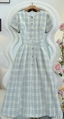 Đầm Cổ Tròn Chất Bố Cotton  Thiết Kế TuTu Store Dành Cho Nữ Mã D1444