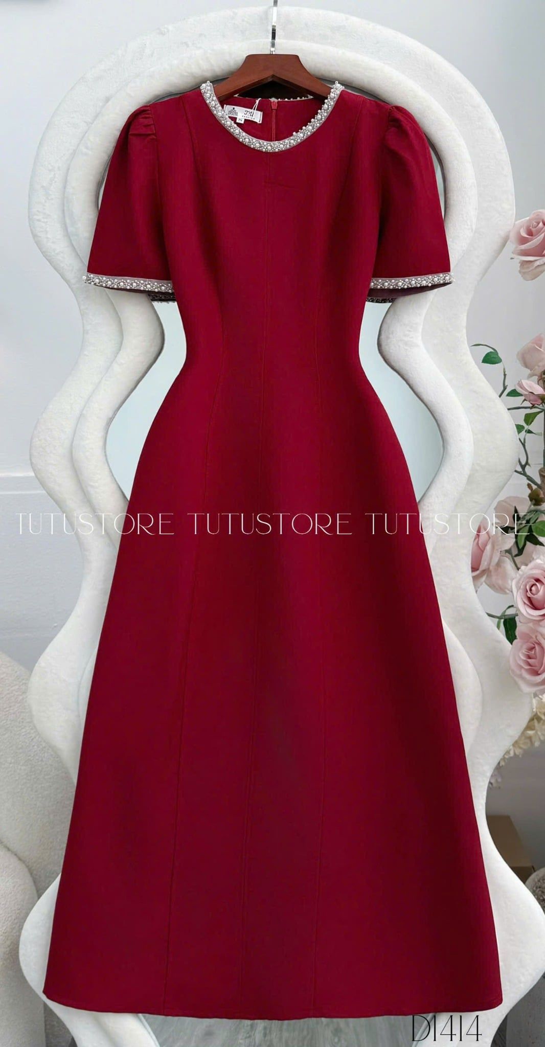 Đầm Cotton Mịn Thiết Kế TuTu Store Phù Hợp Đi Làm Dành Cho Nữ - Mã D1414