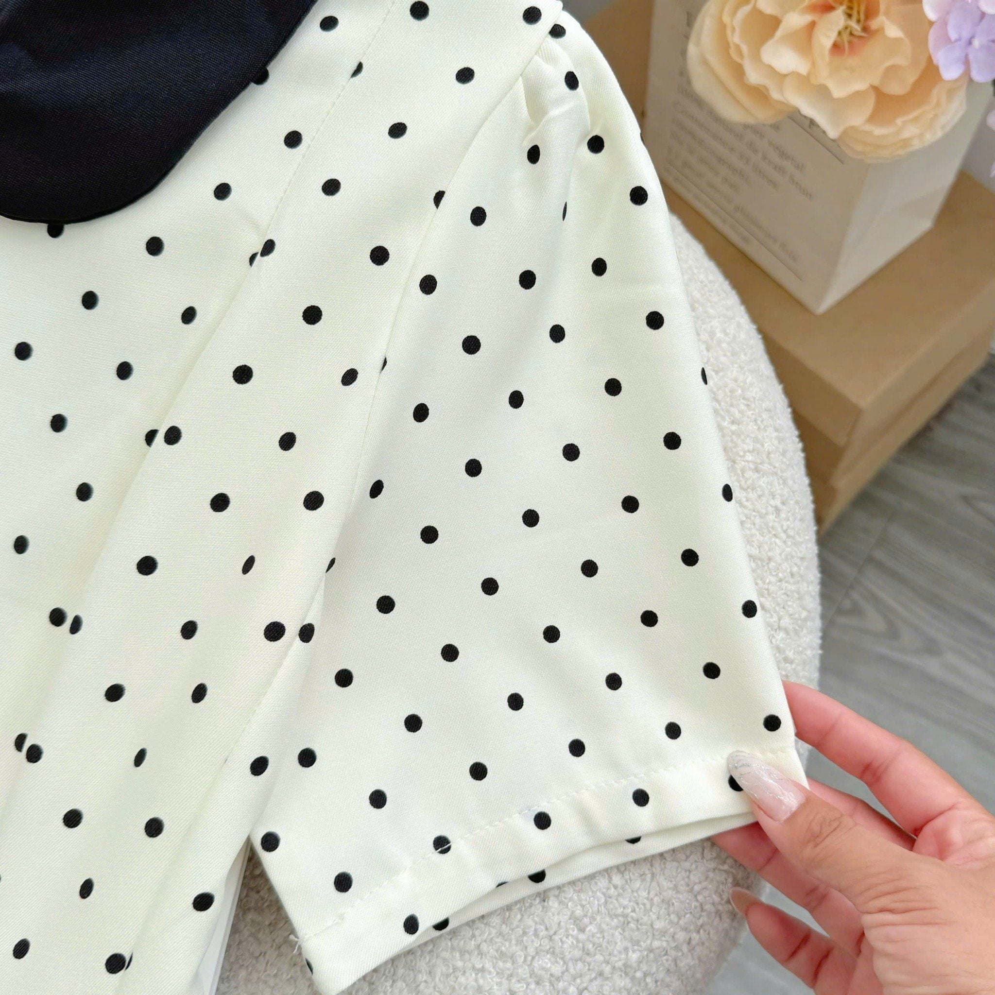 Đầm Bố Thái In Bi Thiết Kế TuTu Store Phù Hợp Công Sở Dành Cho Nữ - Mã D1445