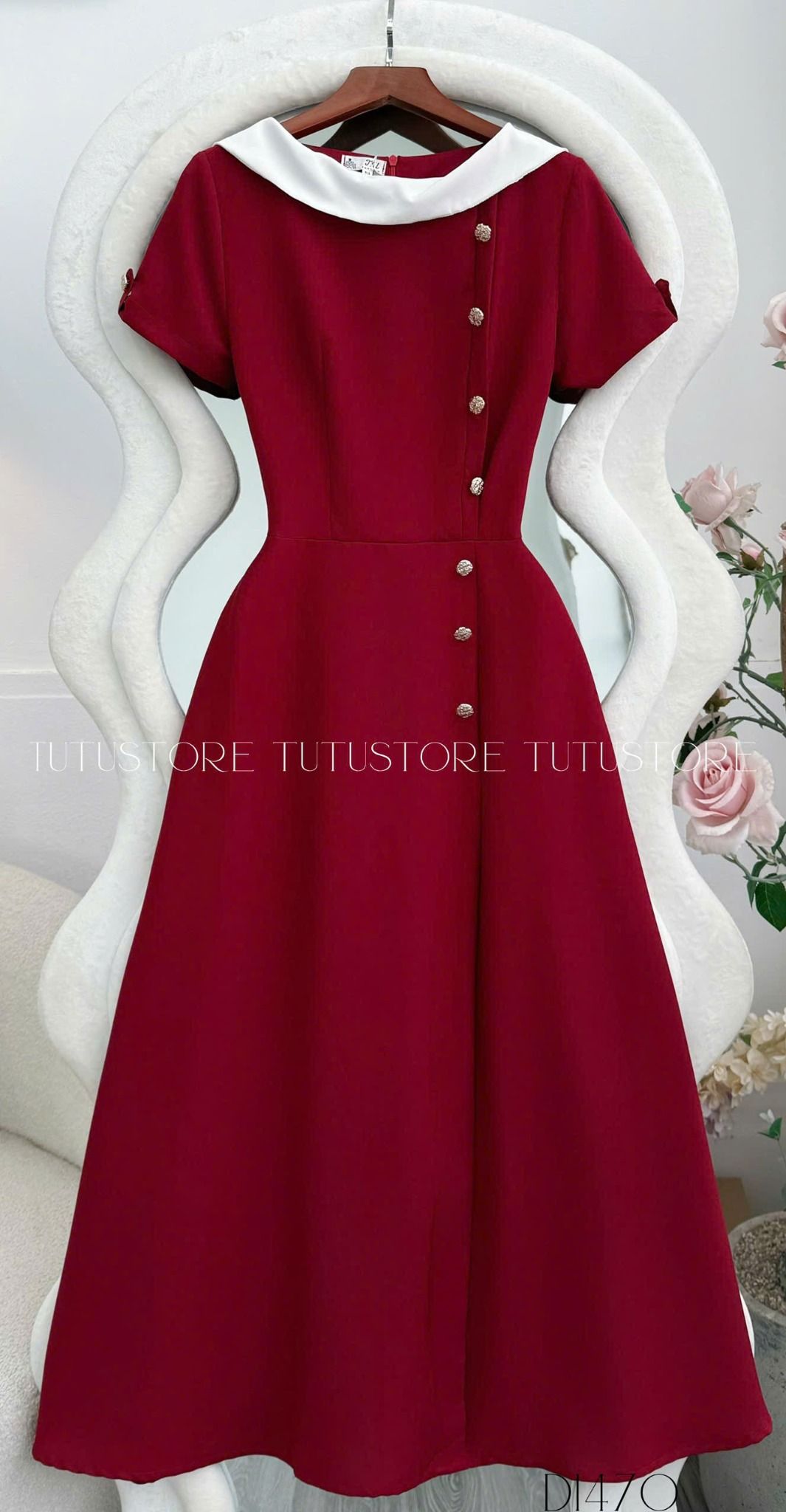 Đầm Cotton Mịn Thiết Kế TuTu Store Phù Hợp Đi Làm Dành Cho Nữ - Mã D1470