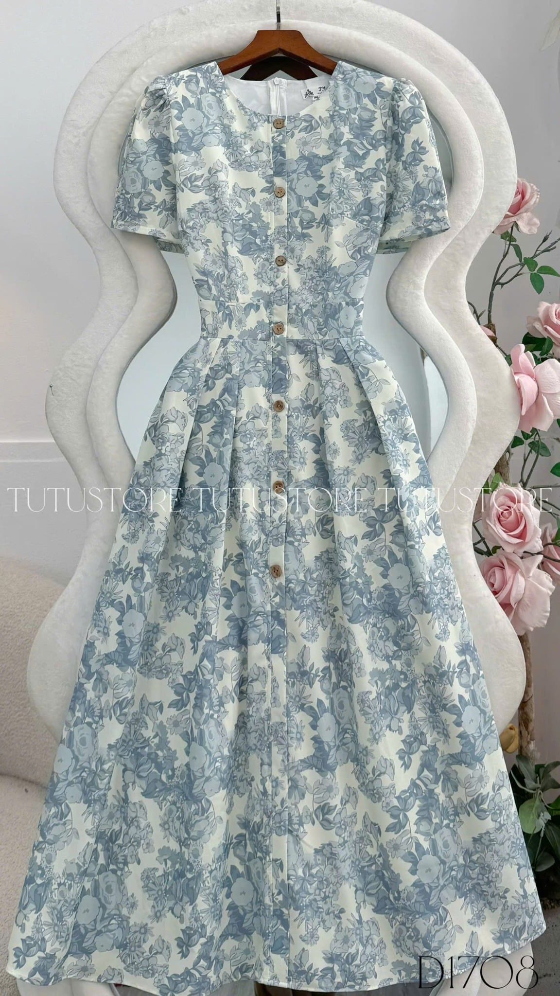 Đầm Thiết Kế Cổ Tròn Dáng Xòe Đi Chơi TuTu Store Mã D1708