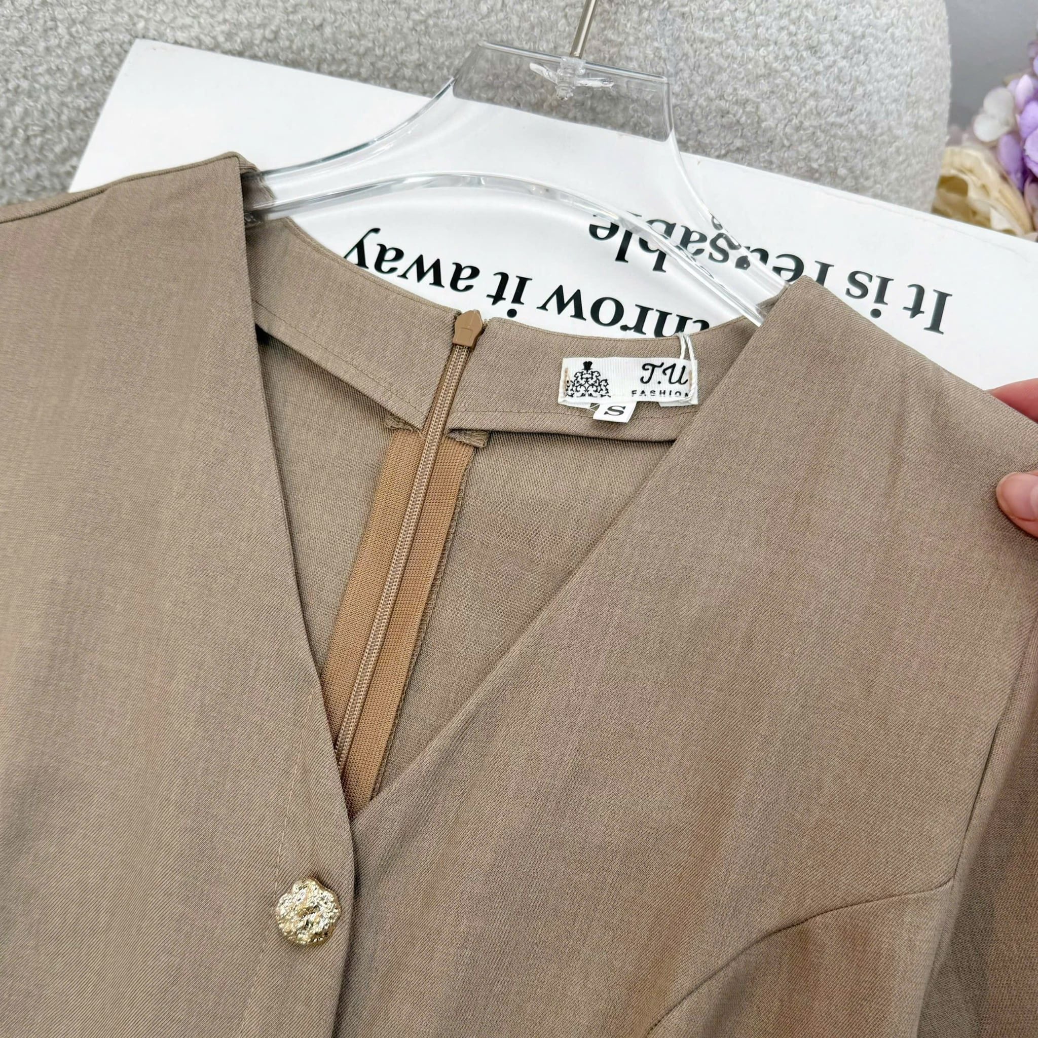 Đầm Thiết Kế Cổ V Dáng Xòe Dính Nút Kèm Thắt Nơ Đi Tiệc TuTu Store Mã D1966