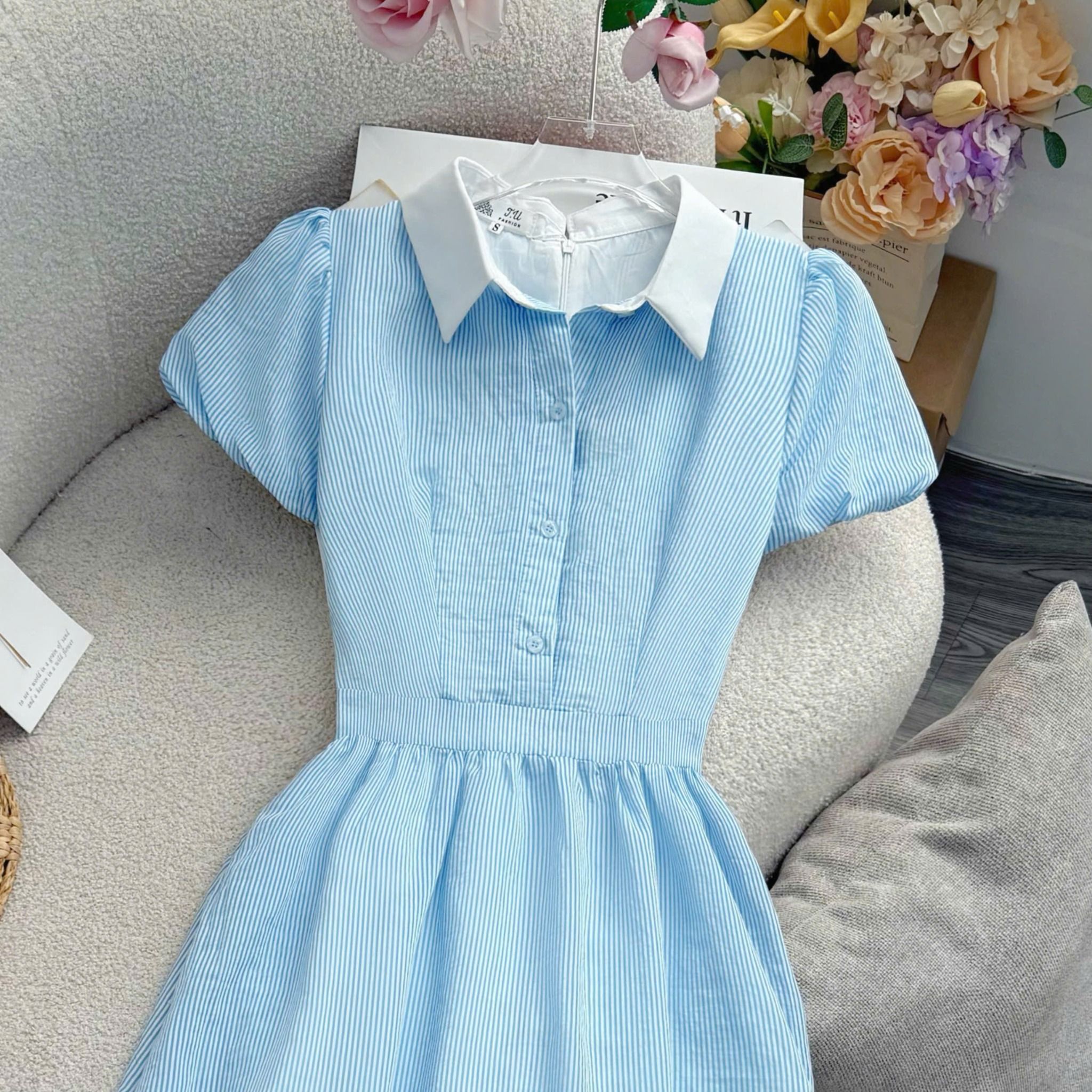 Đầm Cổ Somi Xô Linen Thiết Kế TuTu Store Phù Hợp Đi Chơi Dành Cho Nữ - Mã D1442