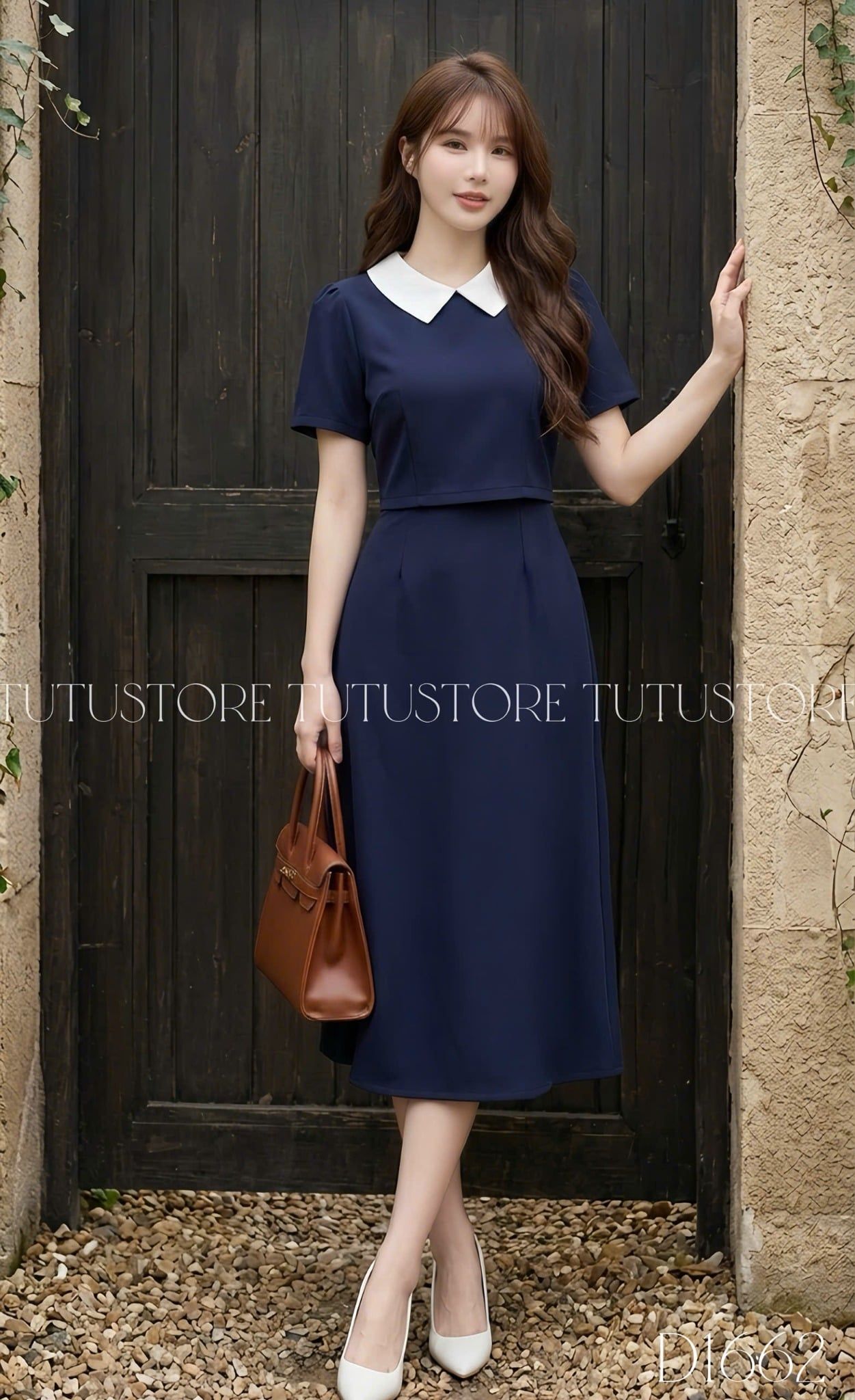 Đầm Liền Thiết Kế Cổ Tròn Công Sở TuTu Store Mã D1662