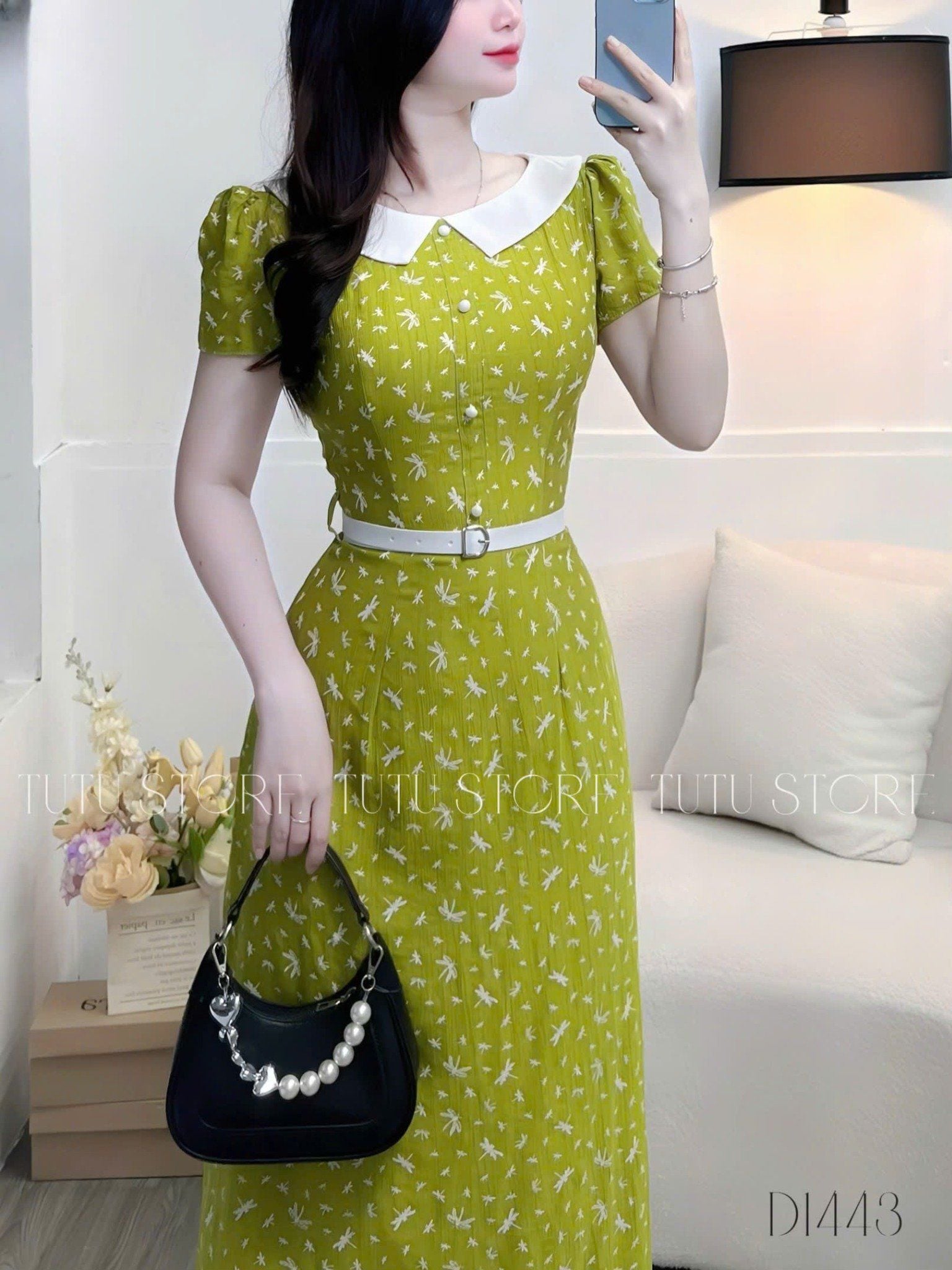 Đầm Tơ Xốp Nhăn Thiết Kế TuTu Store Phù Hợp Đi Chơi Dành Cho Nữ - Mã D1443