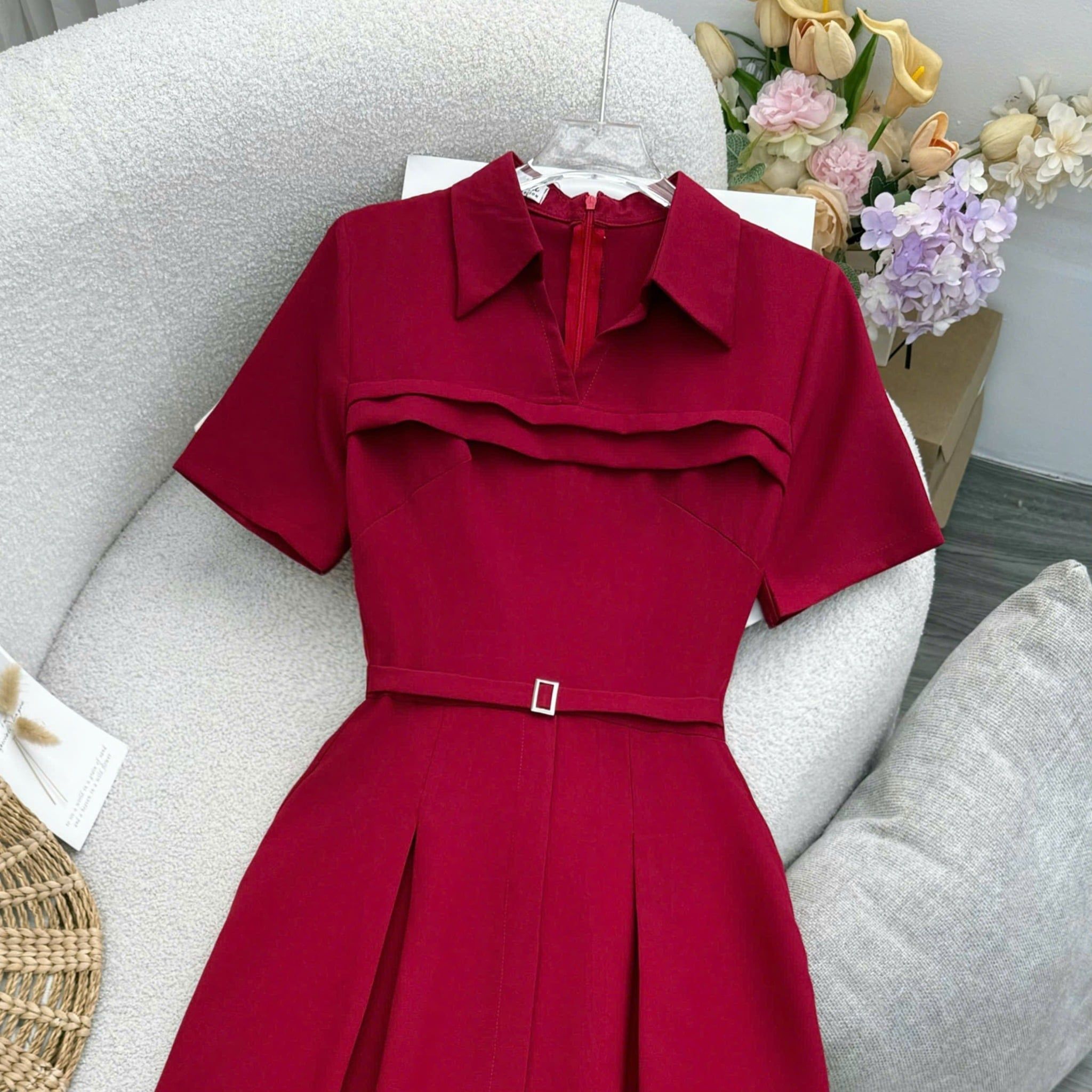 Đầm thiết kế cổ sơ mi dáng dài công sở TuTu Store - Mã D1549