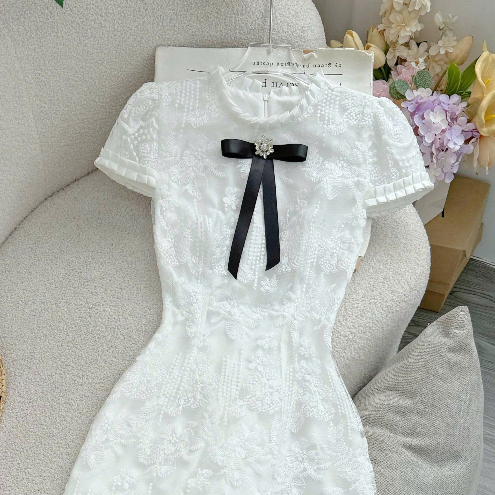 Đầm Ren Cotton Thiết Kế TuTu Store Phù Hợp Đi Tiệc Dành Cho Nữ - Mã D1416