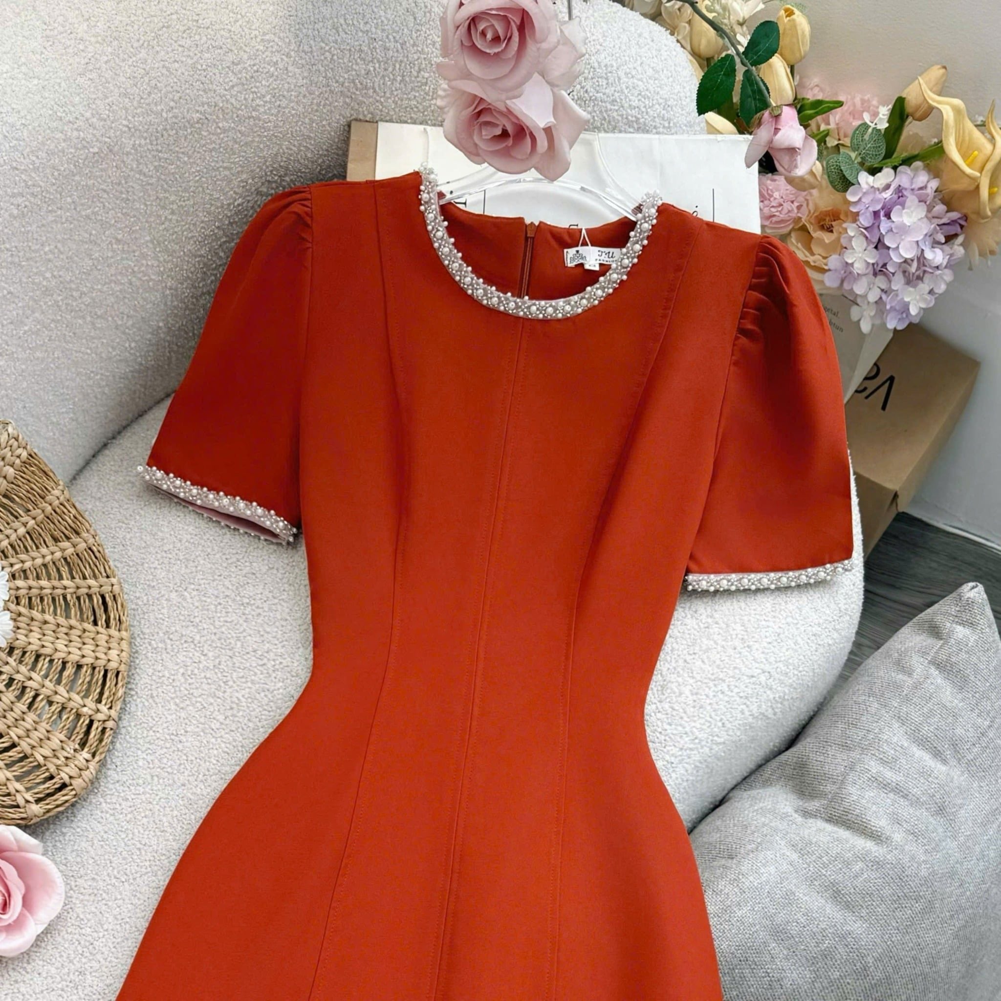 Đầm Cotton Mịn Thiết Kế TuTu Store Phù Hợp Đi Làm Dành Cho Nữ - Mã D1414