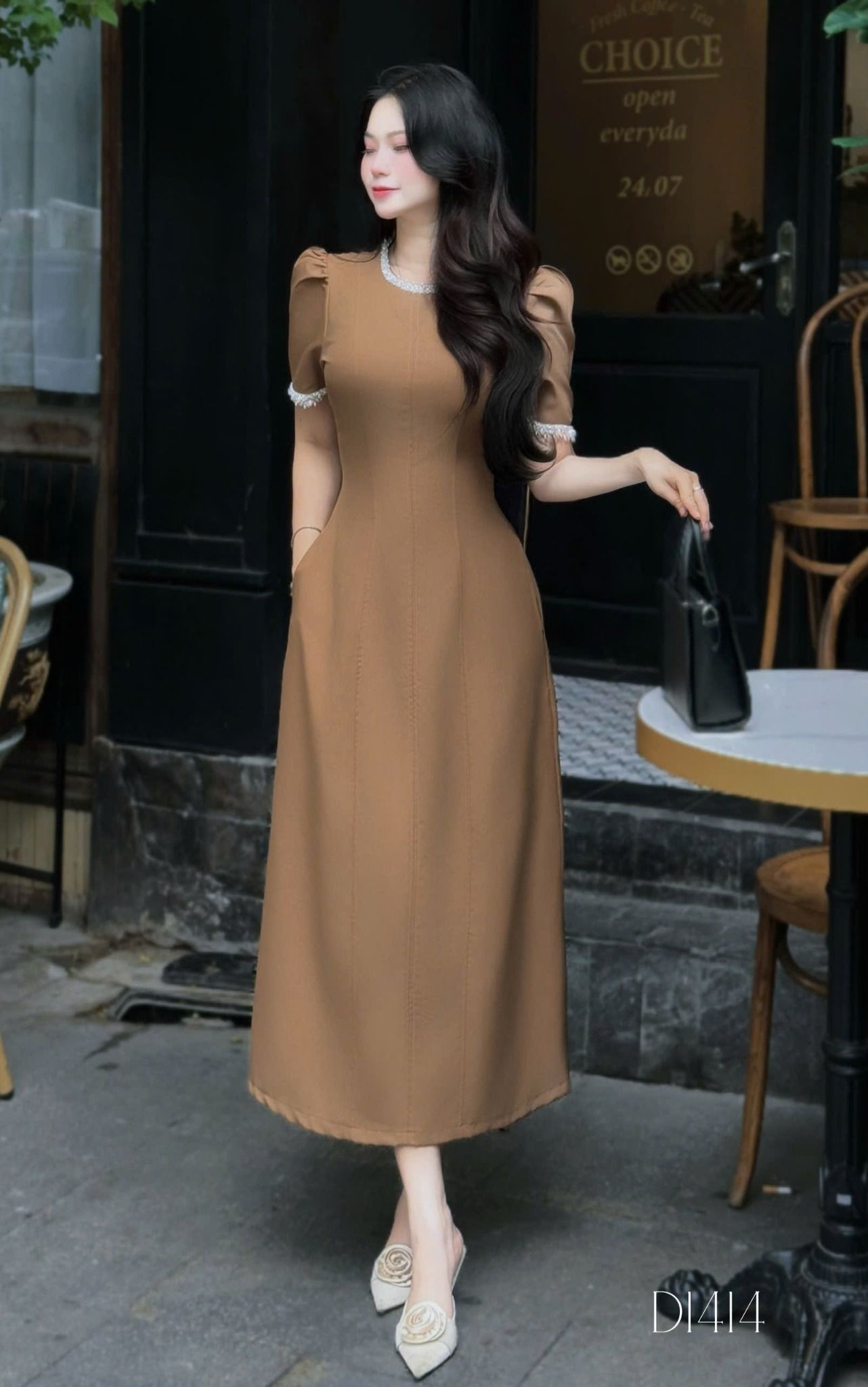 Đầm Cotton Mịn Thiết Kế TuTu Store Phù Hợp Đi Làm Dành Cho Nữ - Mã D1414