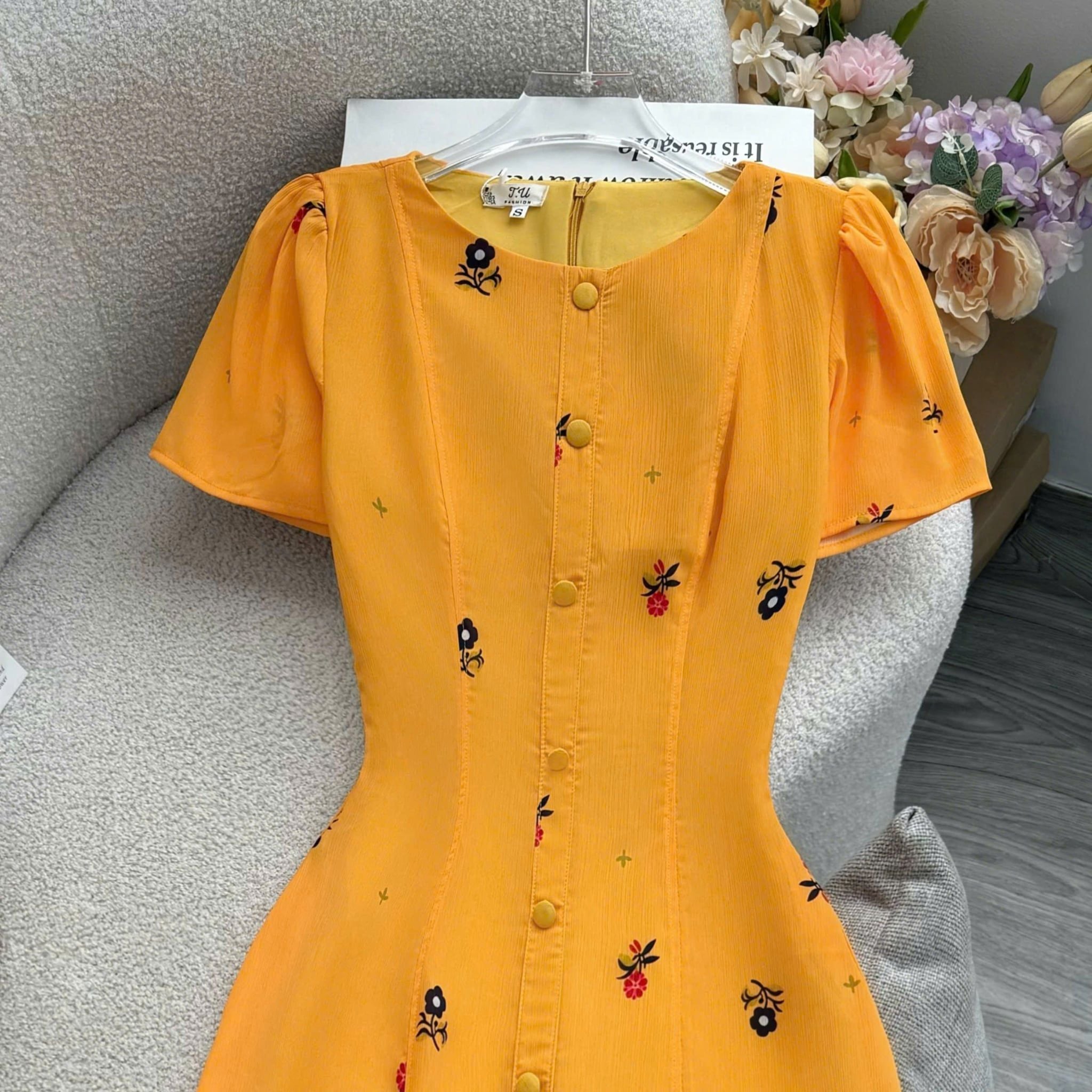 Đầm Thiết Kế Nút Kiểu Dáng Dài Thanh Lịch Đi Chơi TuTu Store Mã D1794