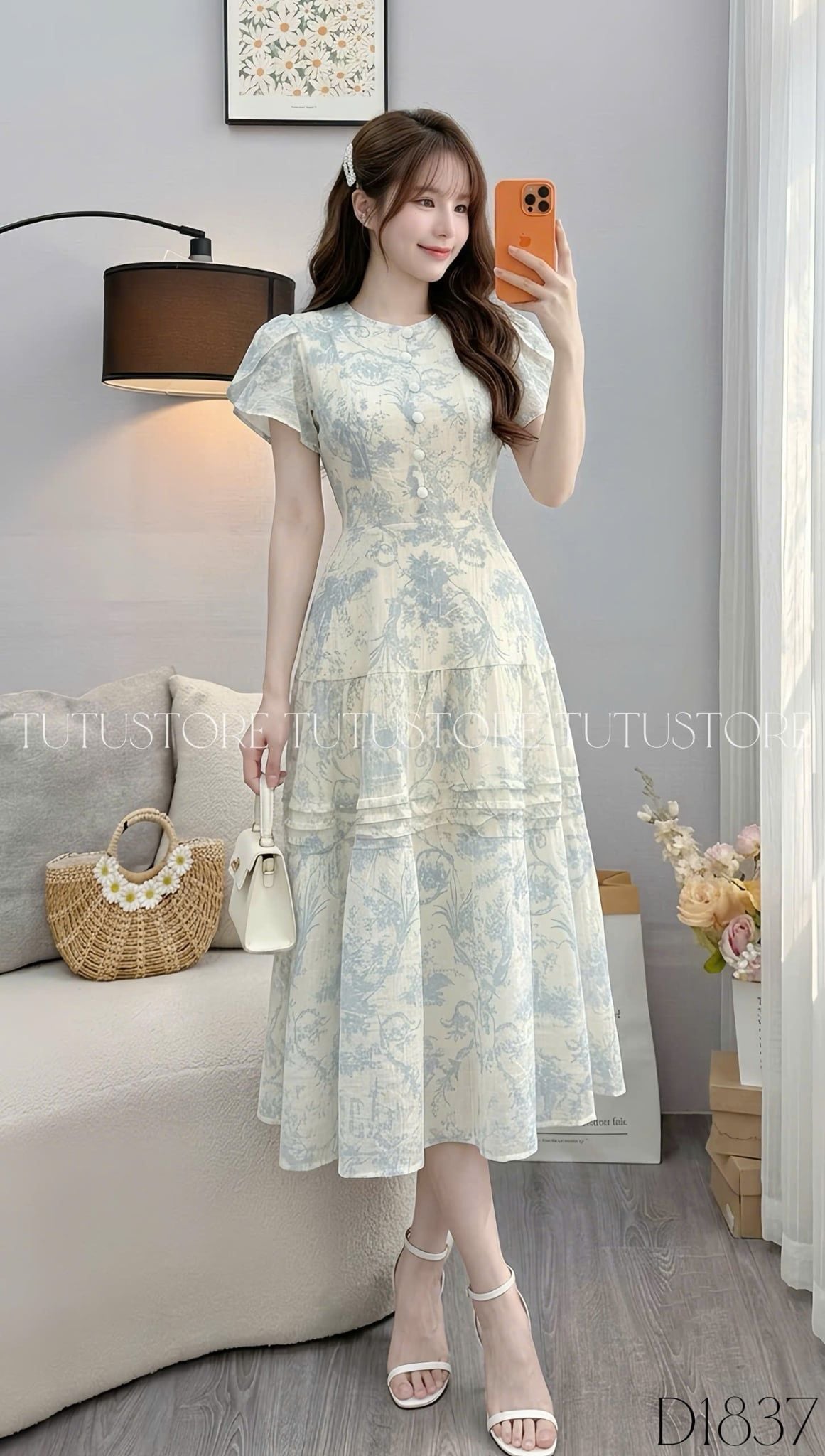 Đầm Thiết Kế Cổ Tròn Tùng Xòe Nhẹ Nhàng Công Sở TuTu Store Mã D1837