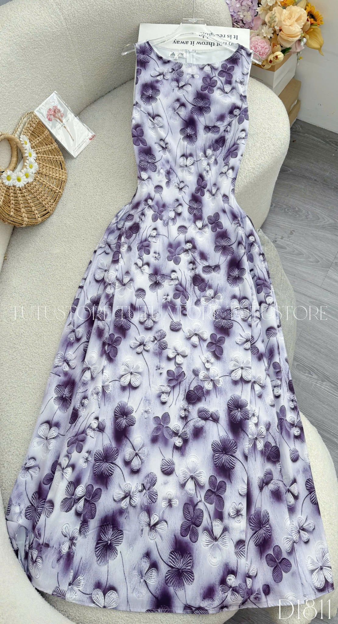 Đầm Thiết Kế Cổ Thuyền Dáng Dài Đơn Giản Đi Chơi TuTu Store Mã D1811