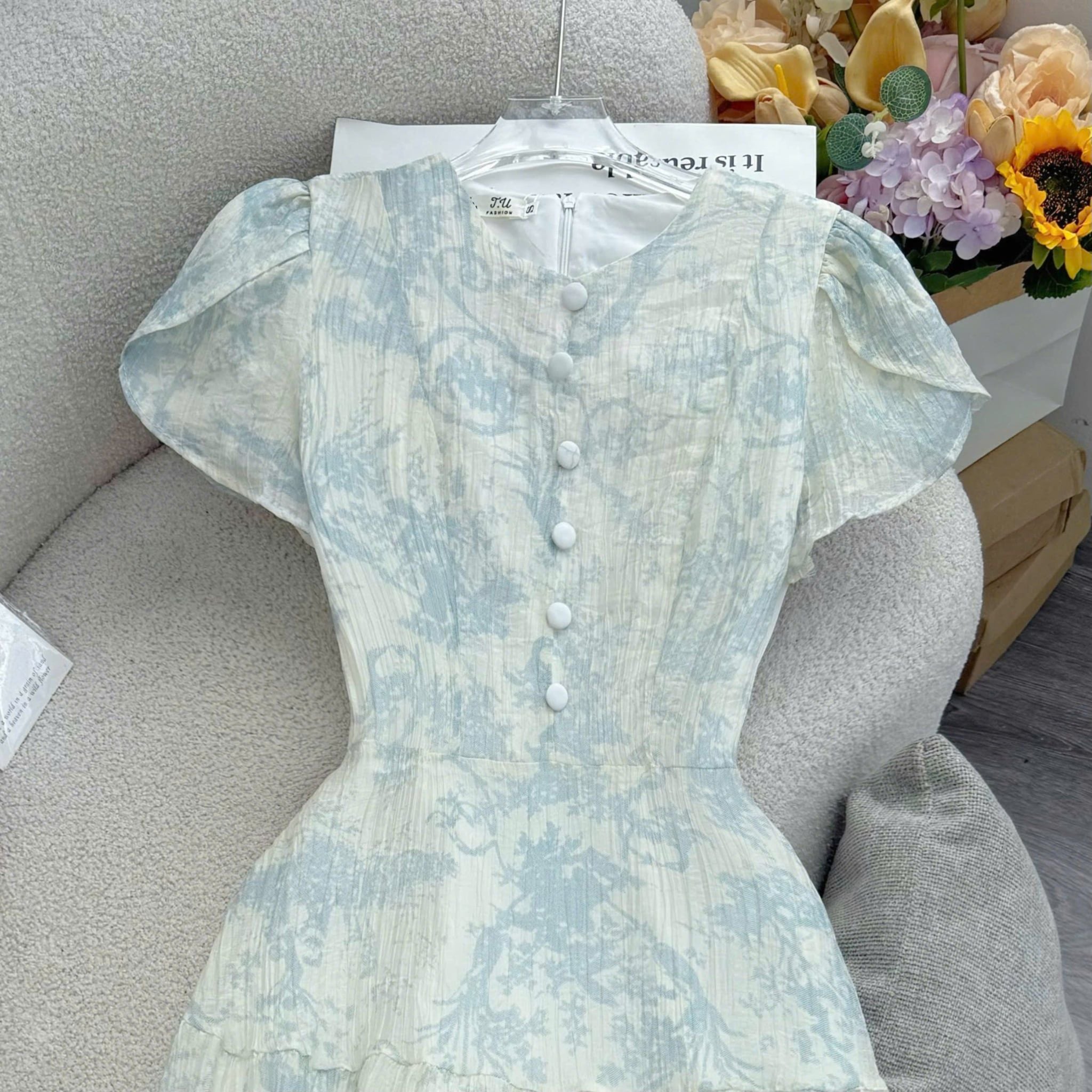 Đầm Thiết Kế Cổ Tròn Tùng Xòe Nhẹ Nhàng Công Sở TuTu Store Mã D1837