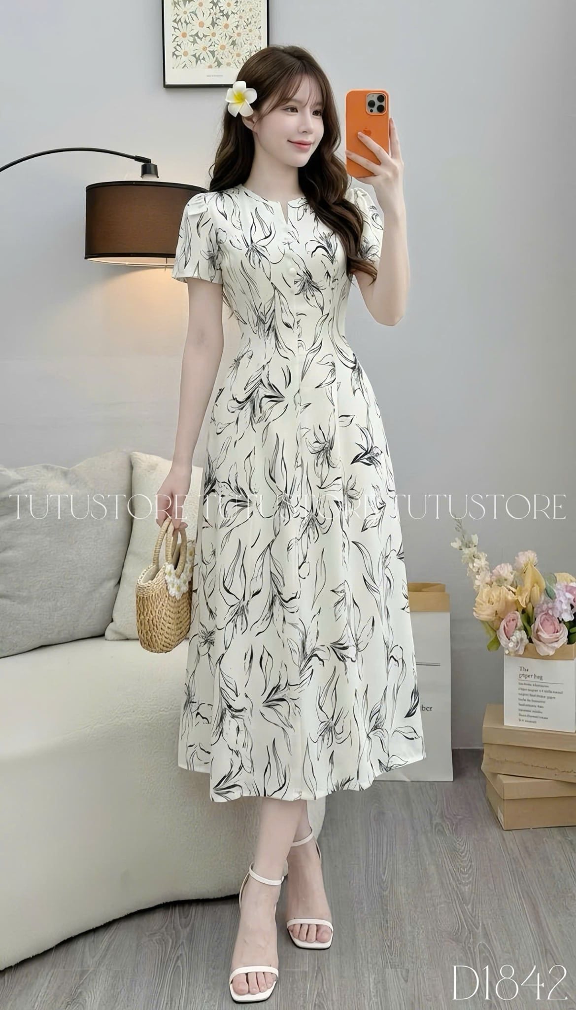 Đầm Thiết Kế Cổ Tròn Dáng Dài Đi Chơi TuTu Store Mã D1842