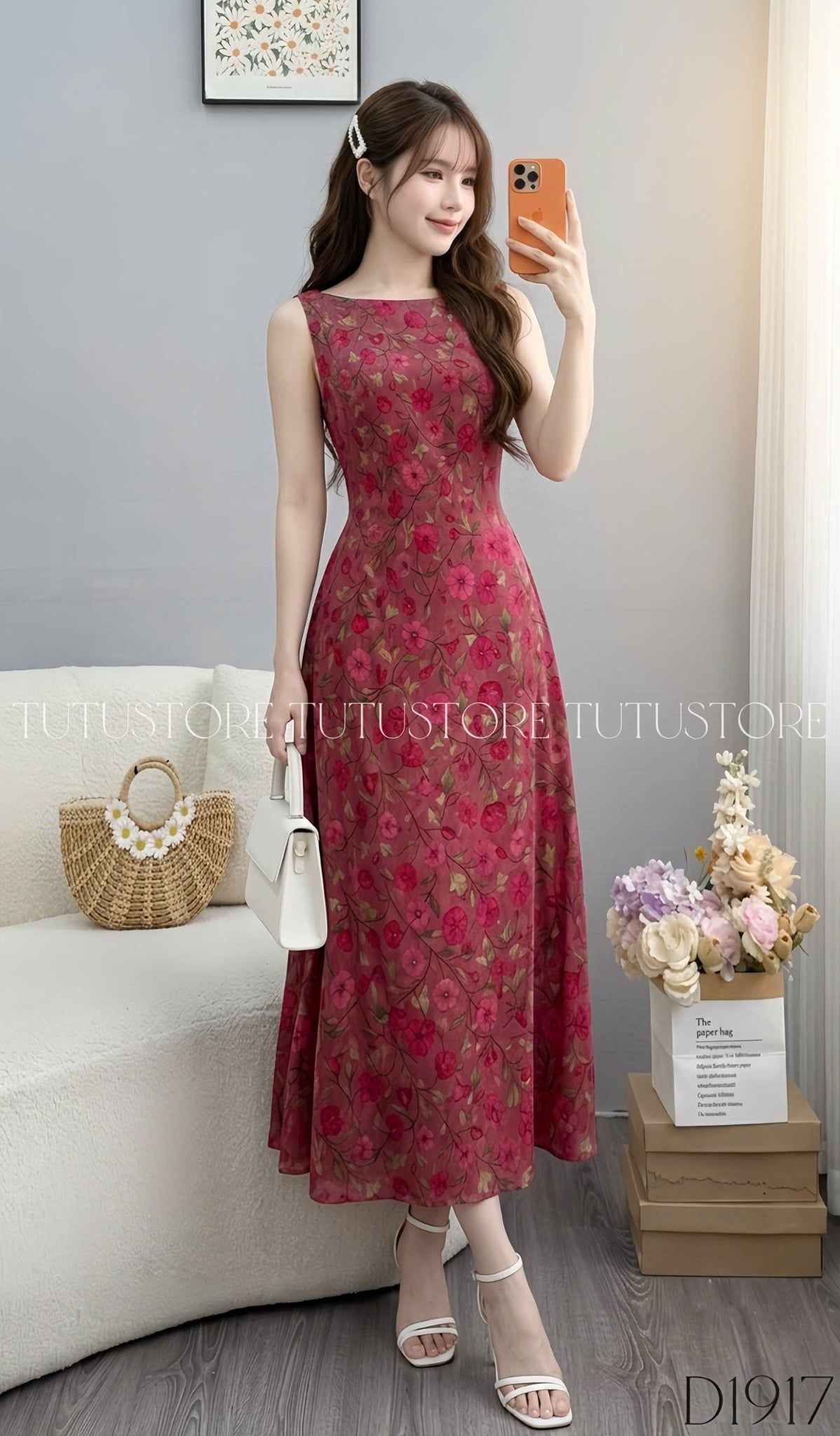 Đầm Thiết Kế Cổ Thuyền Hai Dây Dáng Dài Đầm Đi Tiệc TuTu Store Mã D1917