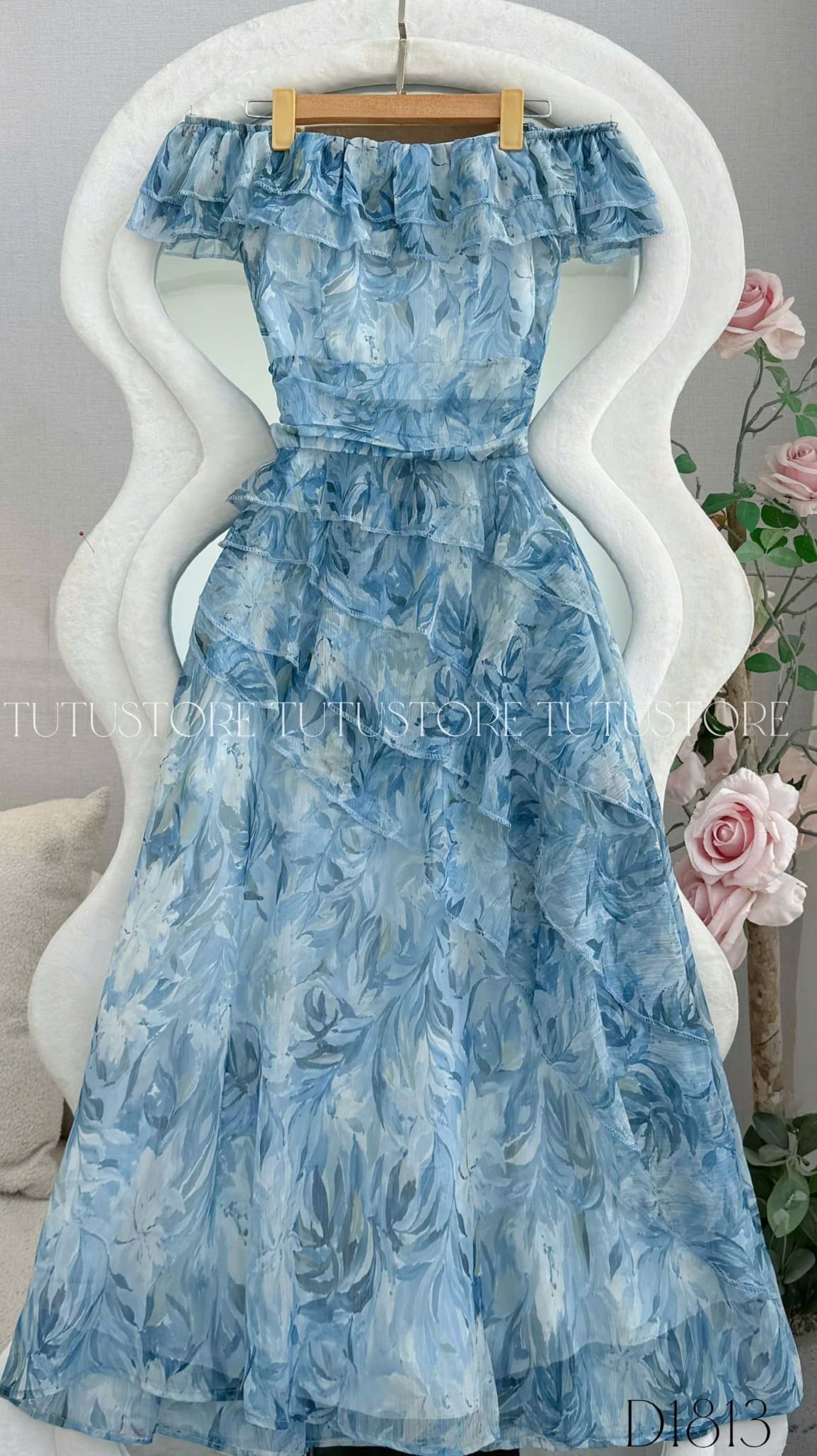 Đầm Thiết Kế Trễ Vai Dáng Xòe Đi Tiệc TuTu Store Mã D1813