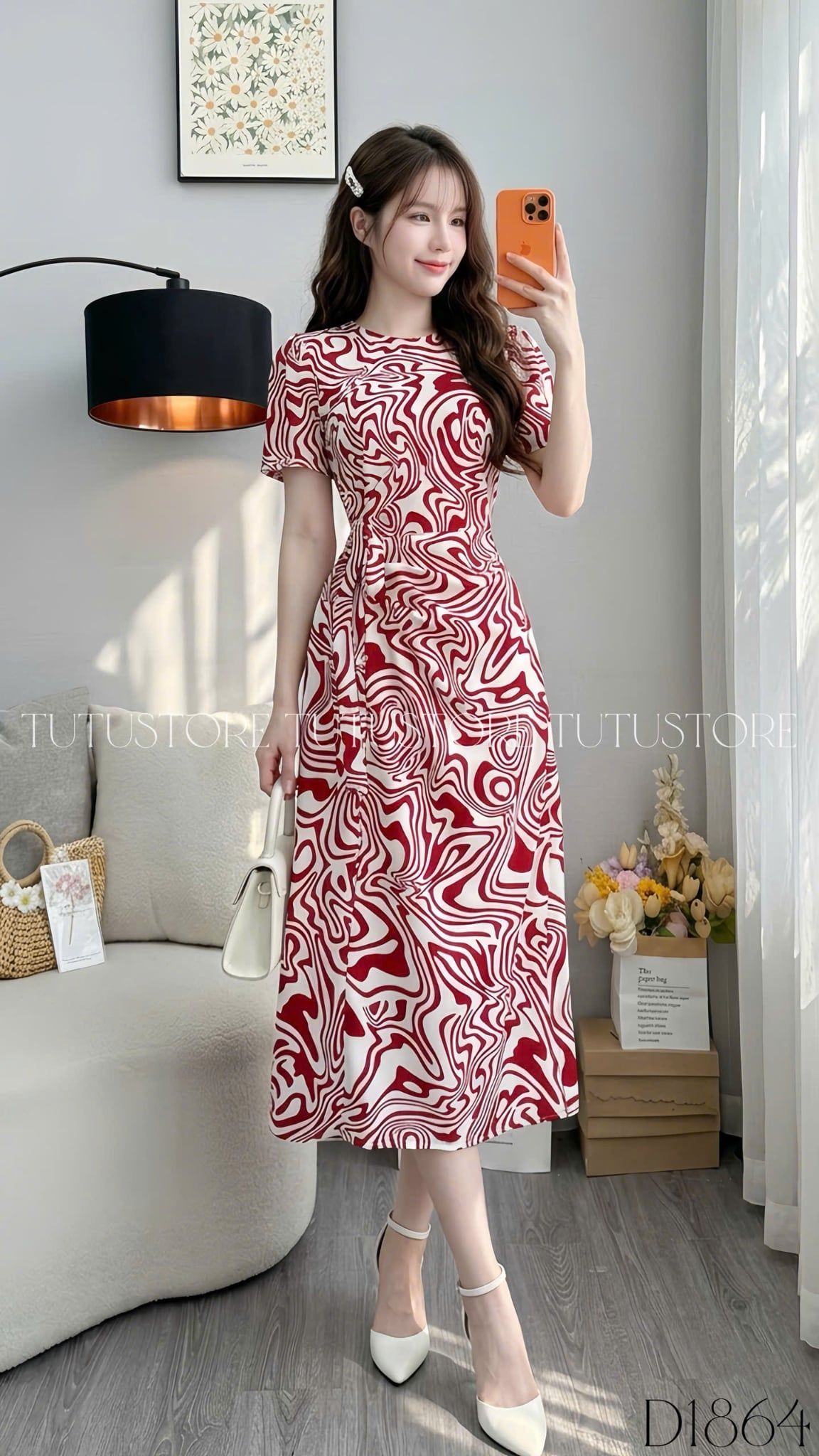 Đầm Thiết Kế Cổ Tròn Nhấn Eo Dáng Dài Đầm Đi Tiệc TuTu Store Mã D1864