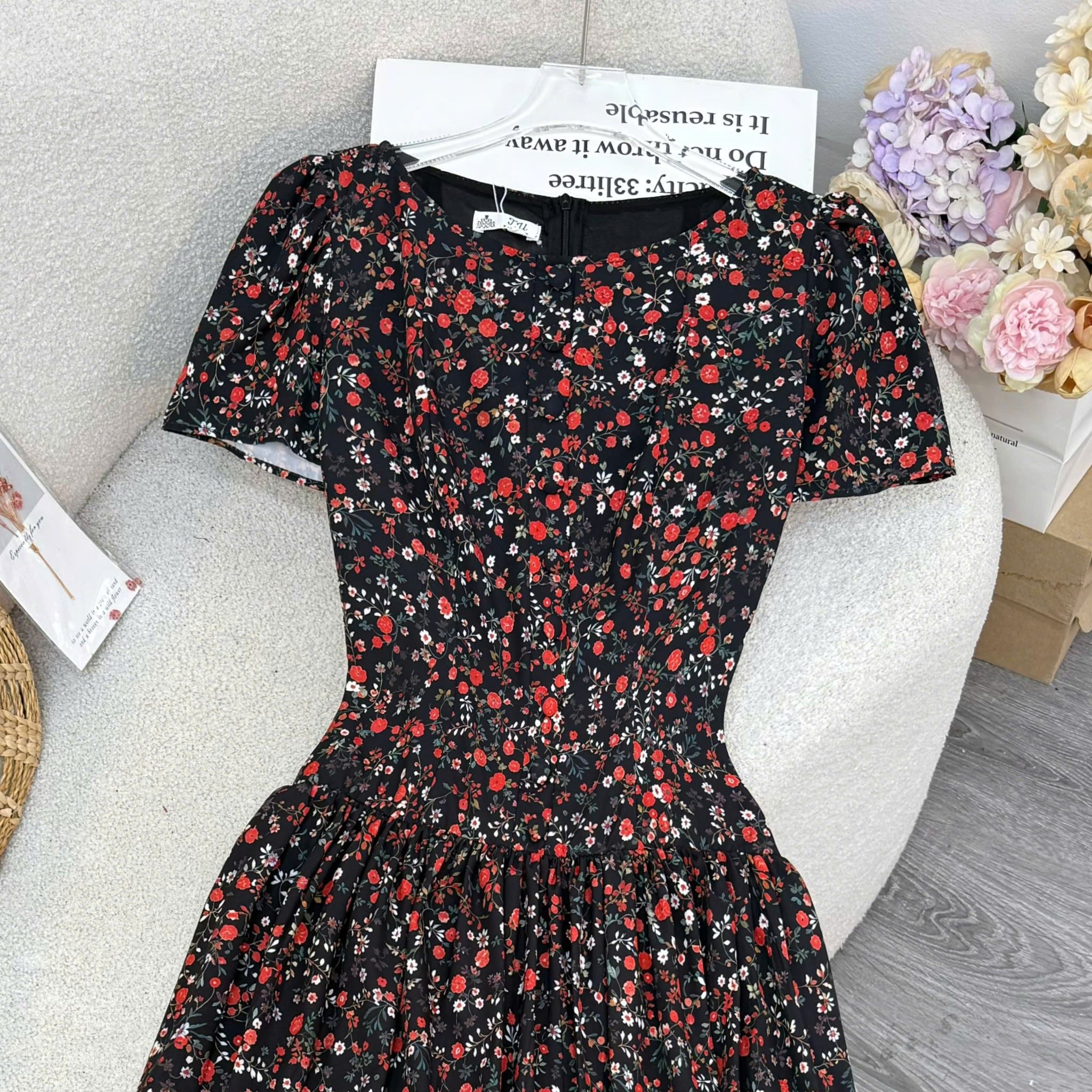 Đầm Thiết Kế Cổ Tròn Dáng Xòe Đi Chơi TuTu Store D1982