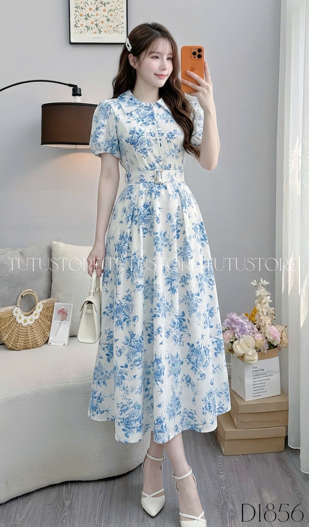 Đầm Thiết Kế Cổ Sơ Mi Dáng Dài Đầm Đi Tiệc TuTu Store Mã D1856