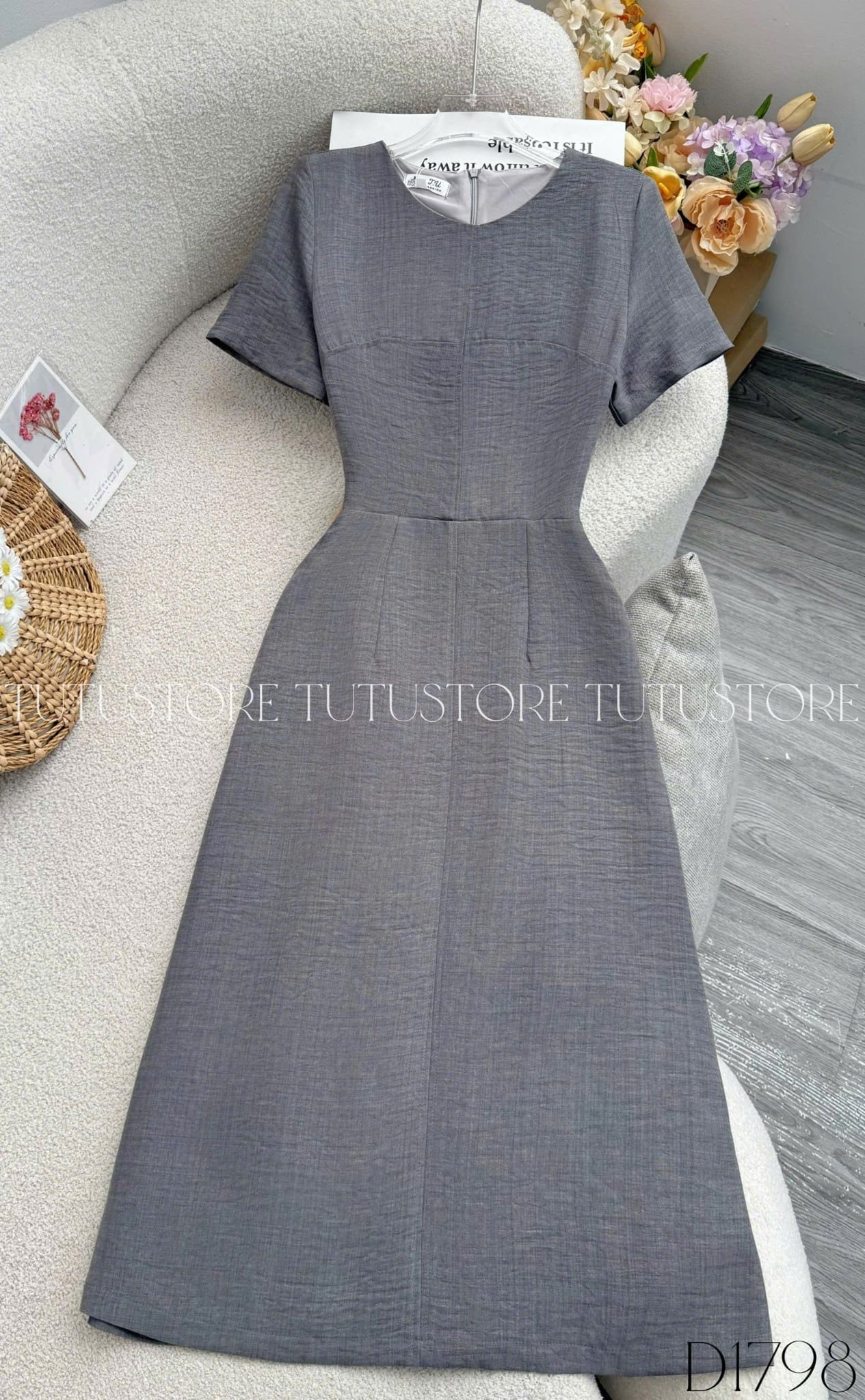 Đầm Thiết Kế Dáng Chữ A Đơn Giản Thanh Lịch Đi Tiệc TuTu Store Mã D1798