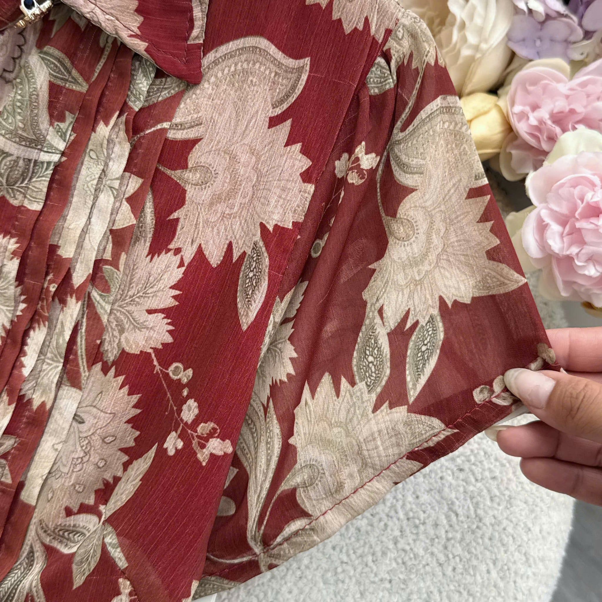Đầm Thiết Kế Cổ Sơ Mi Dáng Xòe Họa Tiết Hoa Đầm Đi Tiệc TuTu Store Mã D1873