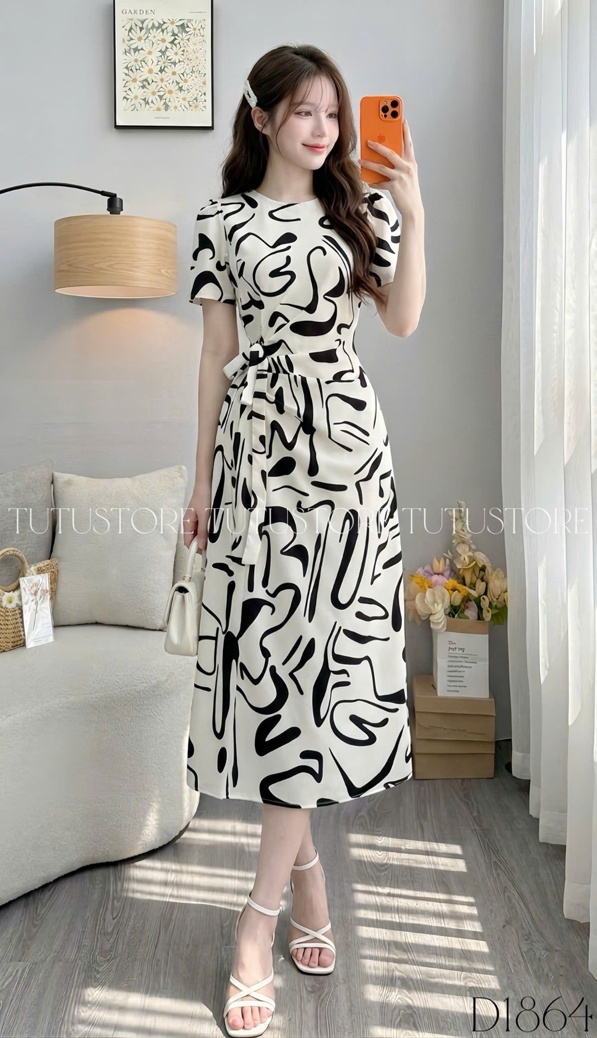 Đầm Thiết Kế Cổ Tròn Nhấn Eo Dáng Dài Đầm Đi Tiệc TuTu Store Mã D1864