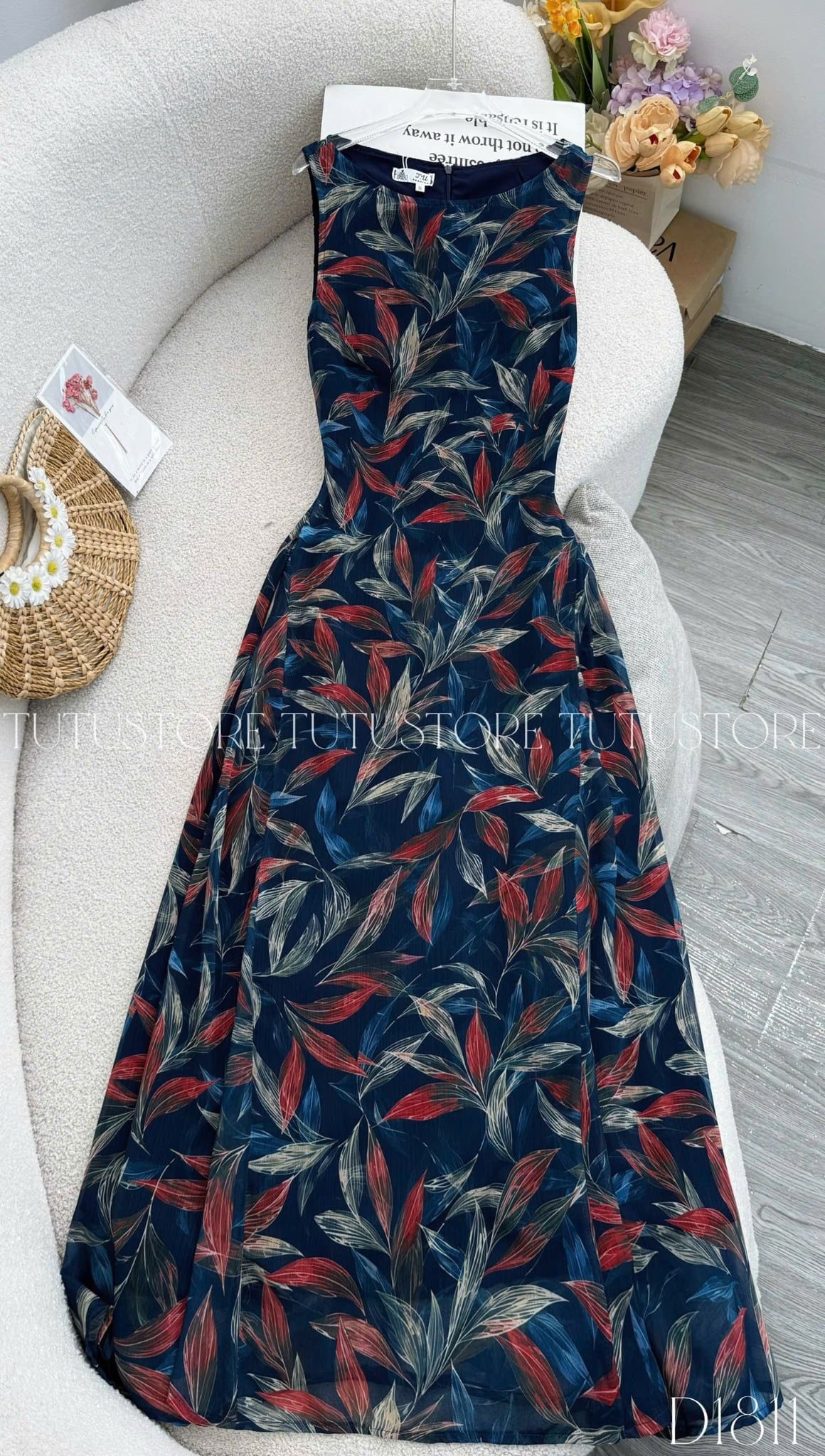 Đầm Thiết Kế Cổ Thuyền Dáng Dài Đơn Giản Đi Chơi TuTu Store Mã D1811