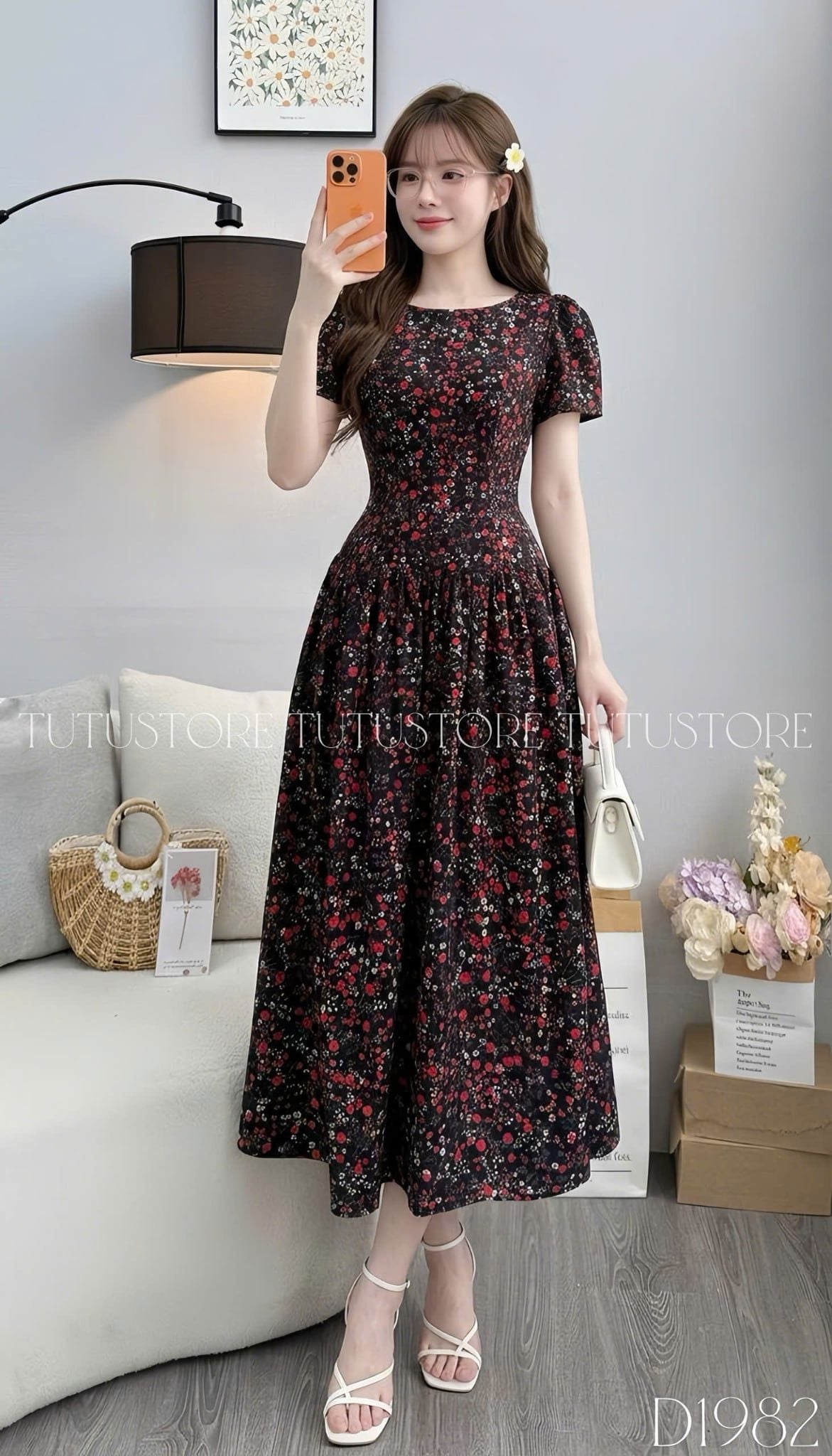 Đầm Thiết Kế Cổ Tròn Dáng Xòe Đi Chơi TuTu Store D1982