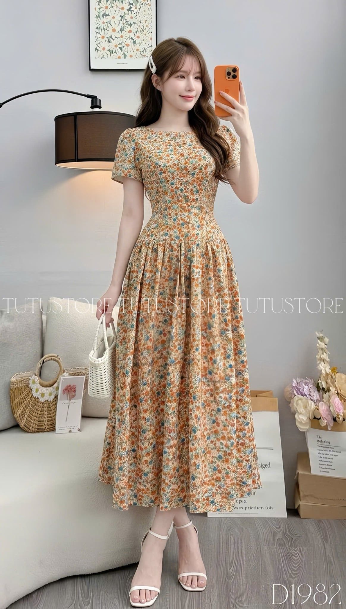 Đầm Thiết Kế Cổ Tròn Dáng Xòe Đi Chơi TuTu Store D1982