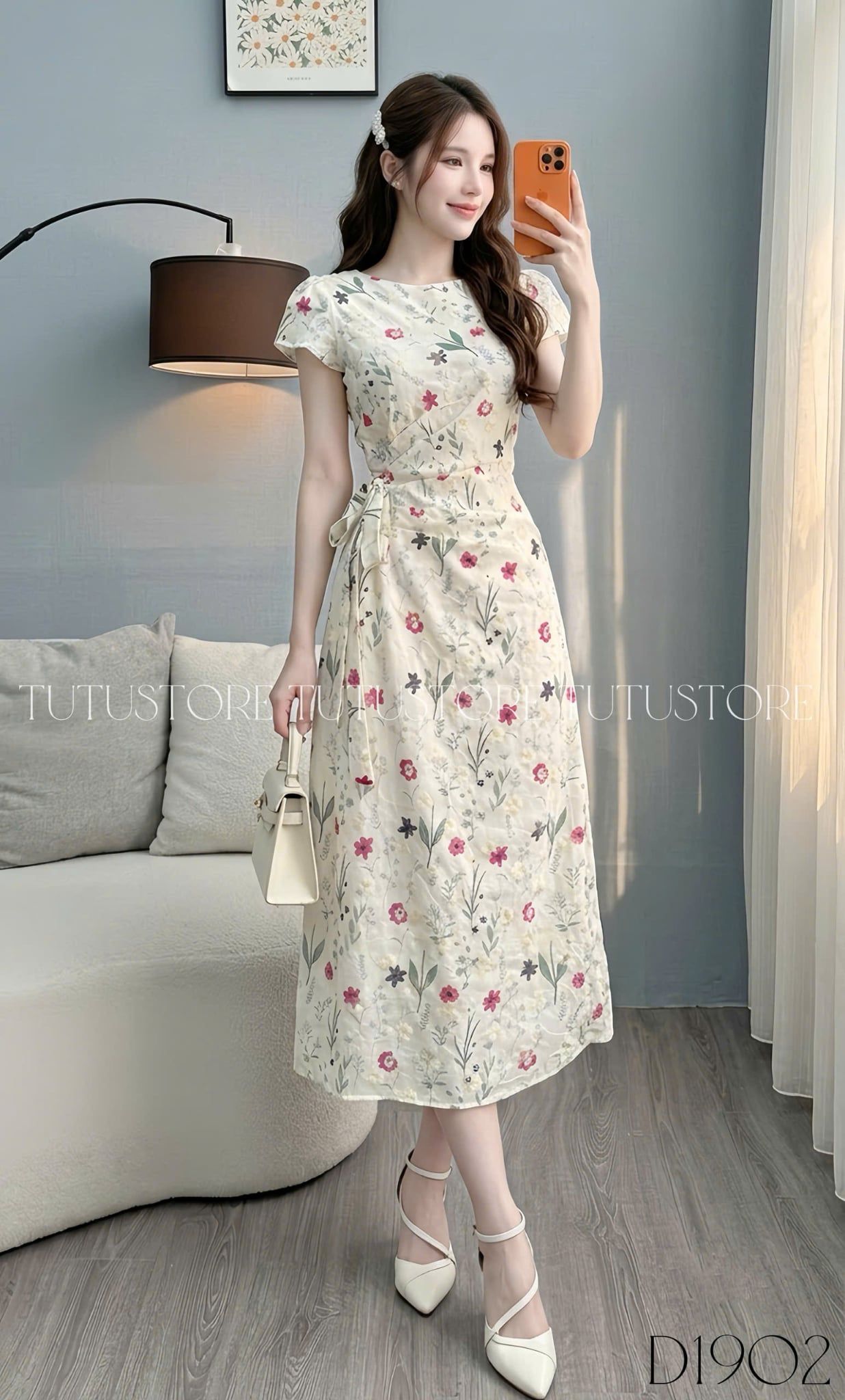 Đầm Thiết Kế Cổ Tròn Buộc Eo Dáng Dài Đầm Đi Tiệc TuTu Store Mã D1902