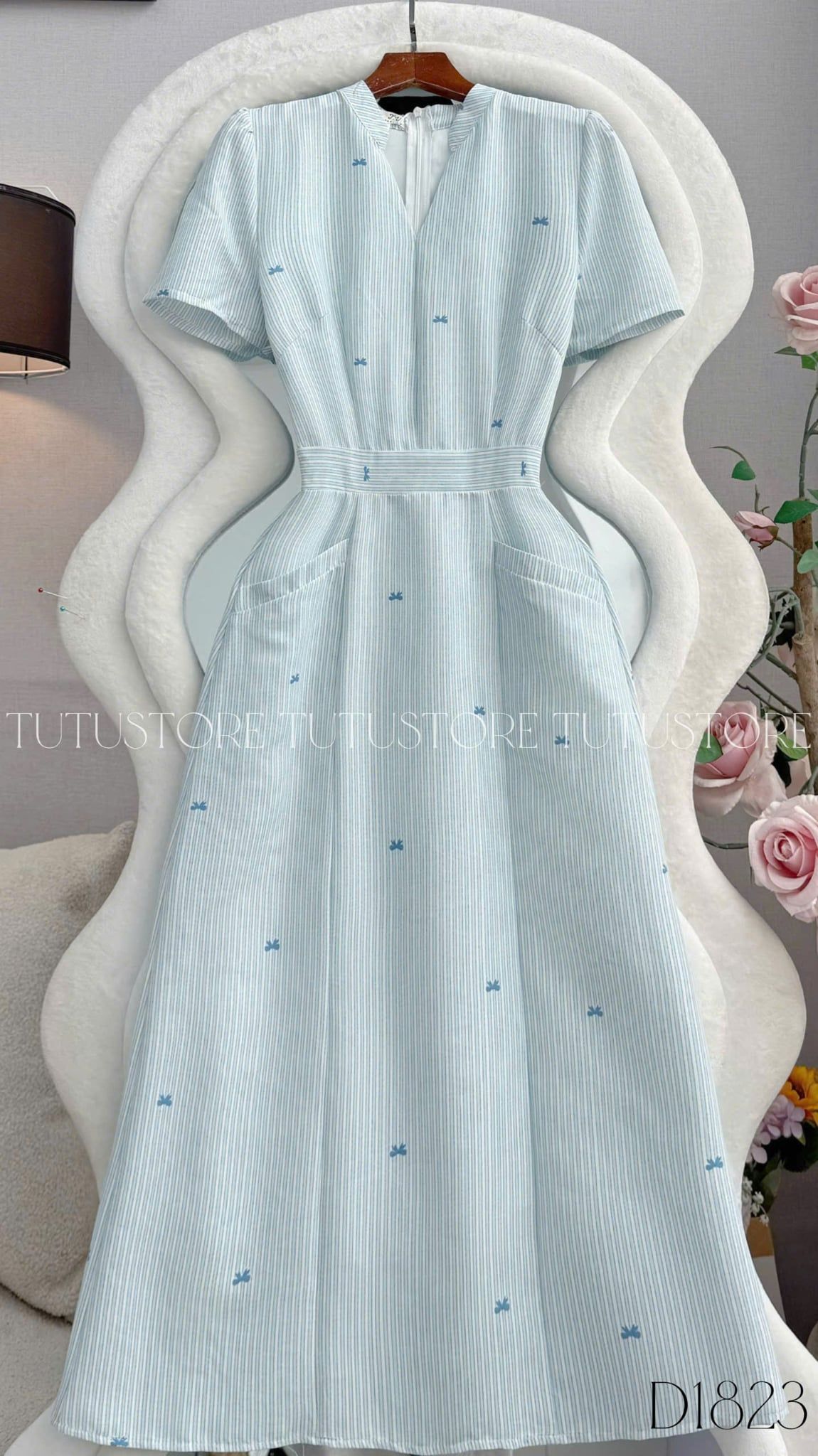 Đầm Thiết Kế Cổ V Dáng Chữ A Công Sở TuTu Store Mã D1823