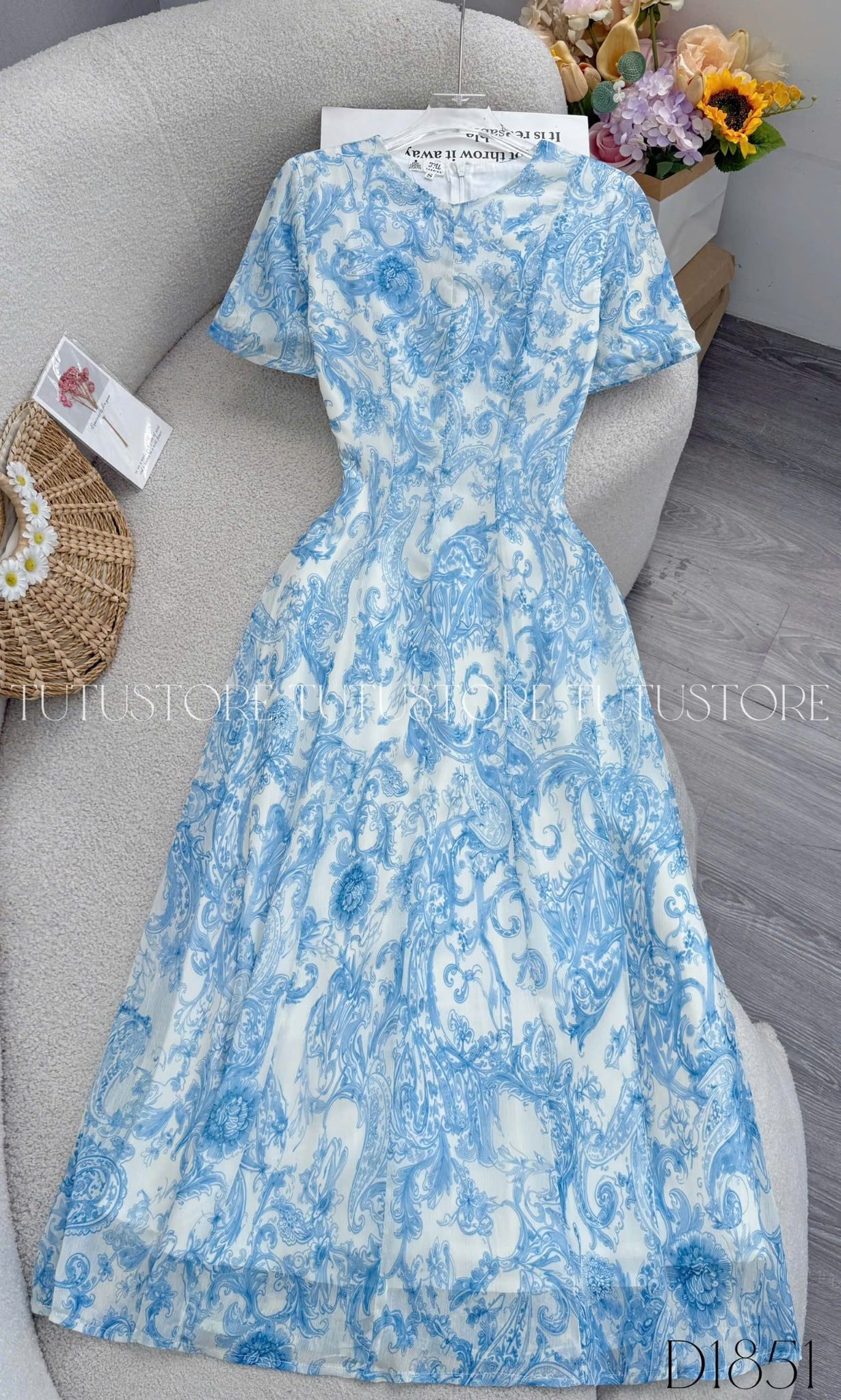 Đầm Thiết Kế Cổ Tròn Dáng Dài Đầm Đi Tiệc TuTu Store Mã D1851