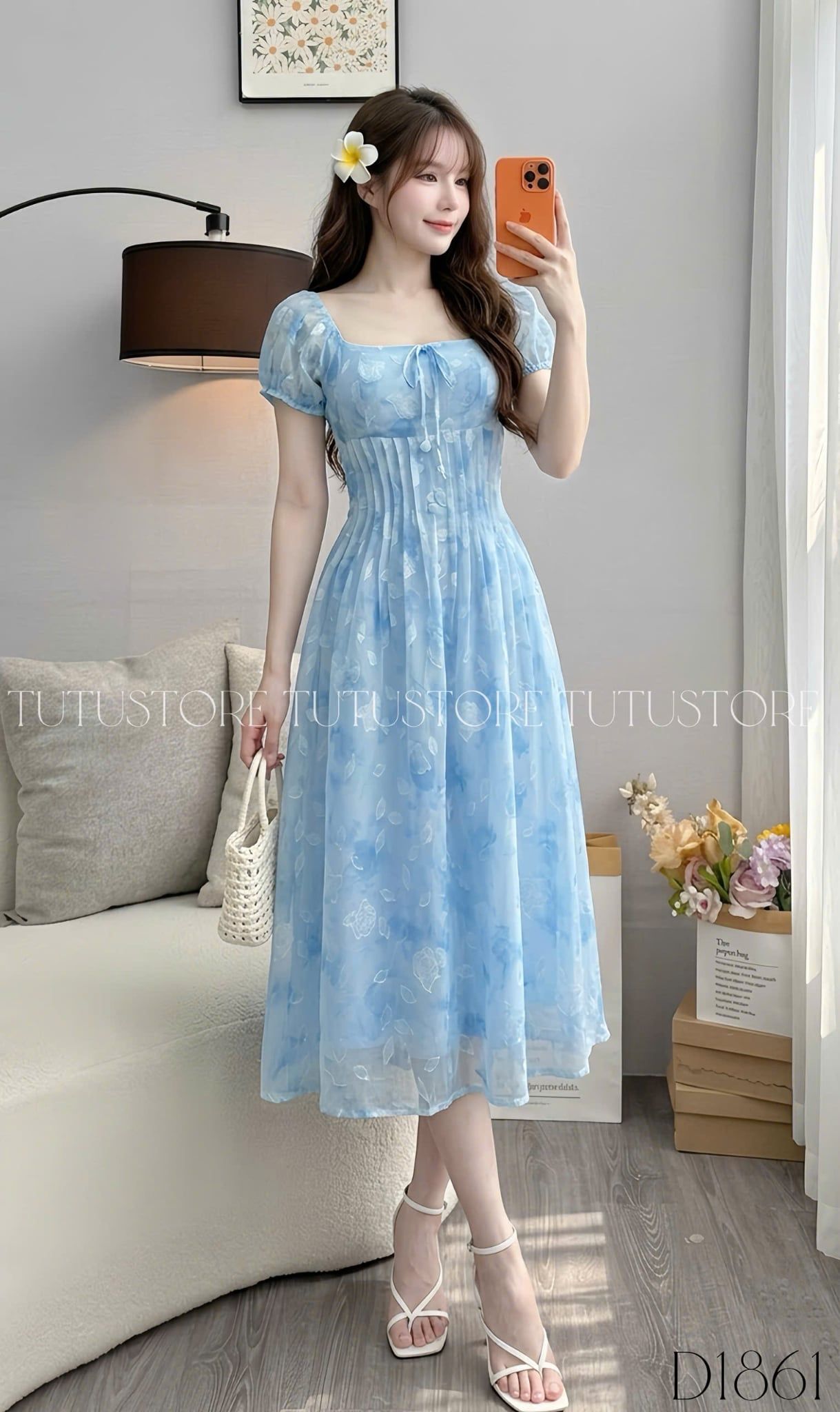 Đầm Thiết Kế Cổ Vuông Dáng Dài Đầm Đi Tiệc TuTu Store Mã D1861