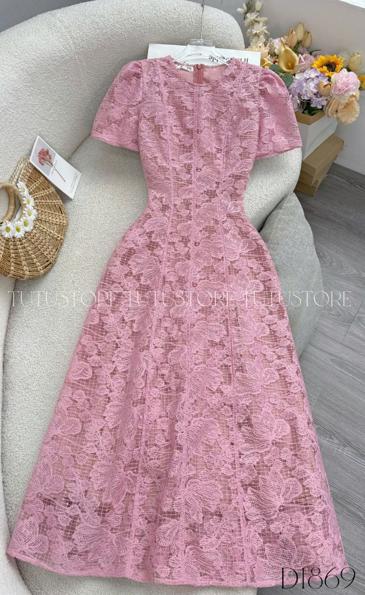 Đầm Thiết Kế Cổ Tròn Dáng Xòe Đầm Đi Tiệc TuTu Store Mã D1869