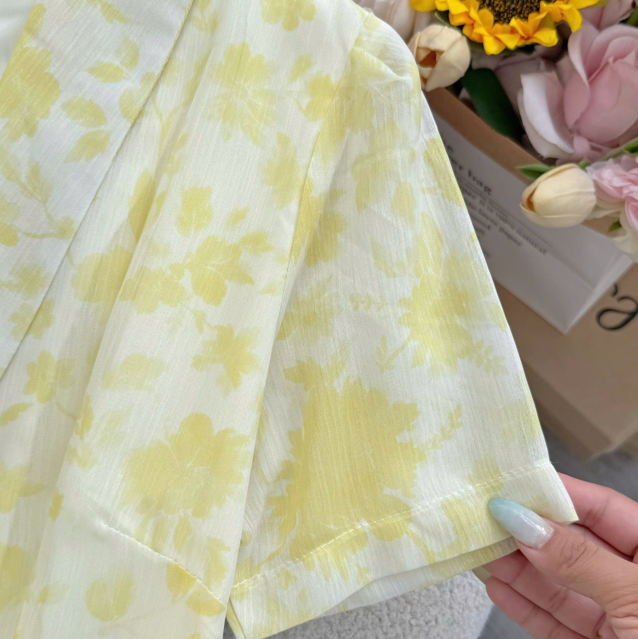 Đầm Hoa Thiết Kế Cổ V Dáng Dài Đầm Đi Tiệc TuTu Store Mã D1847
